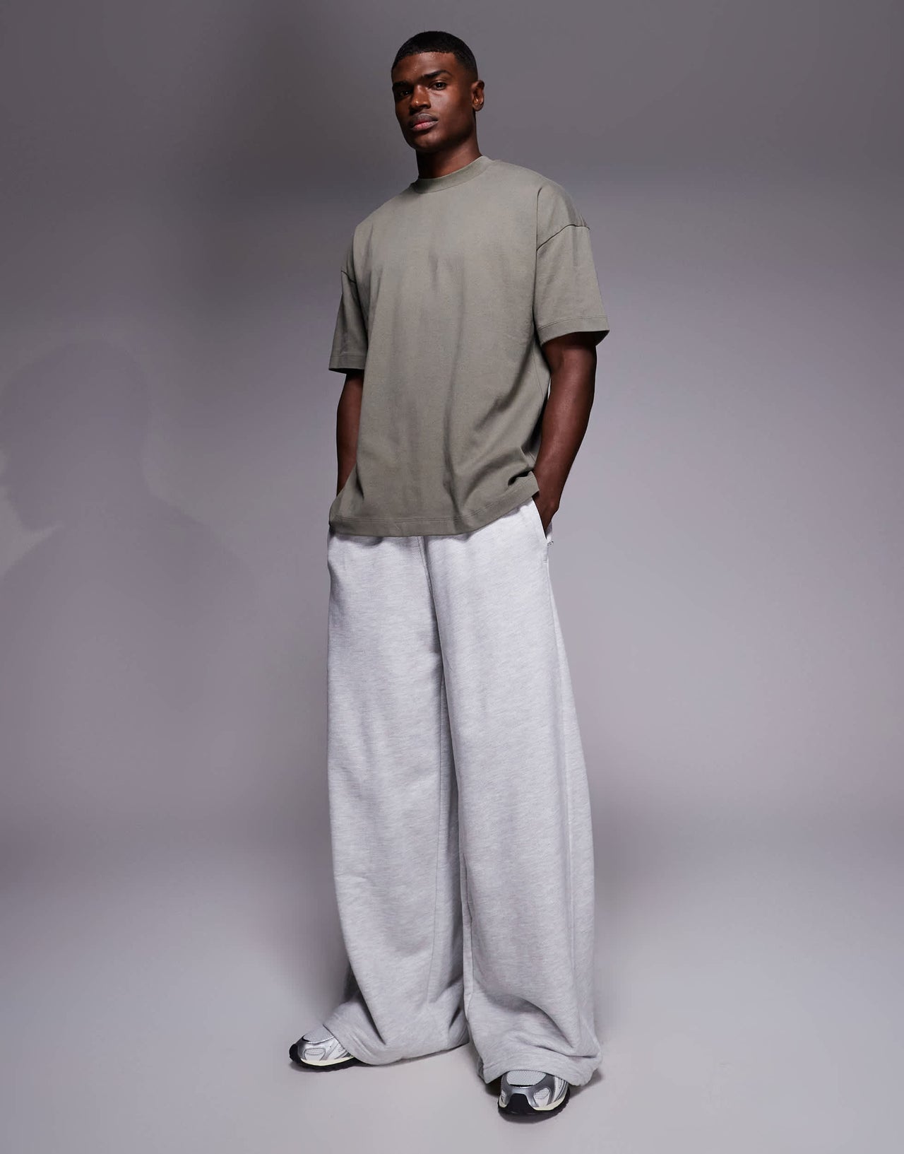 ASOS DESIGN heavyweight oversized drop shoulder t-shirt in khaki