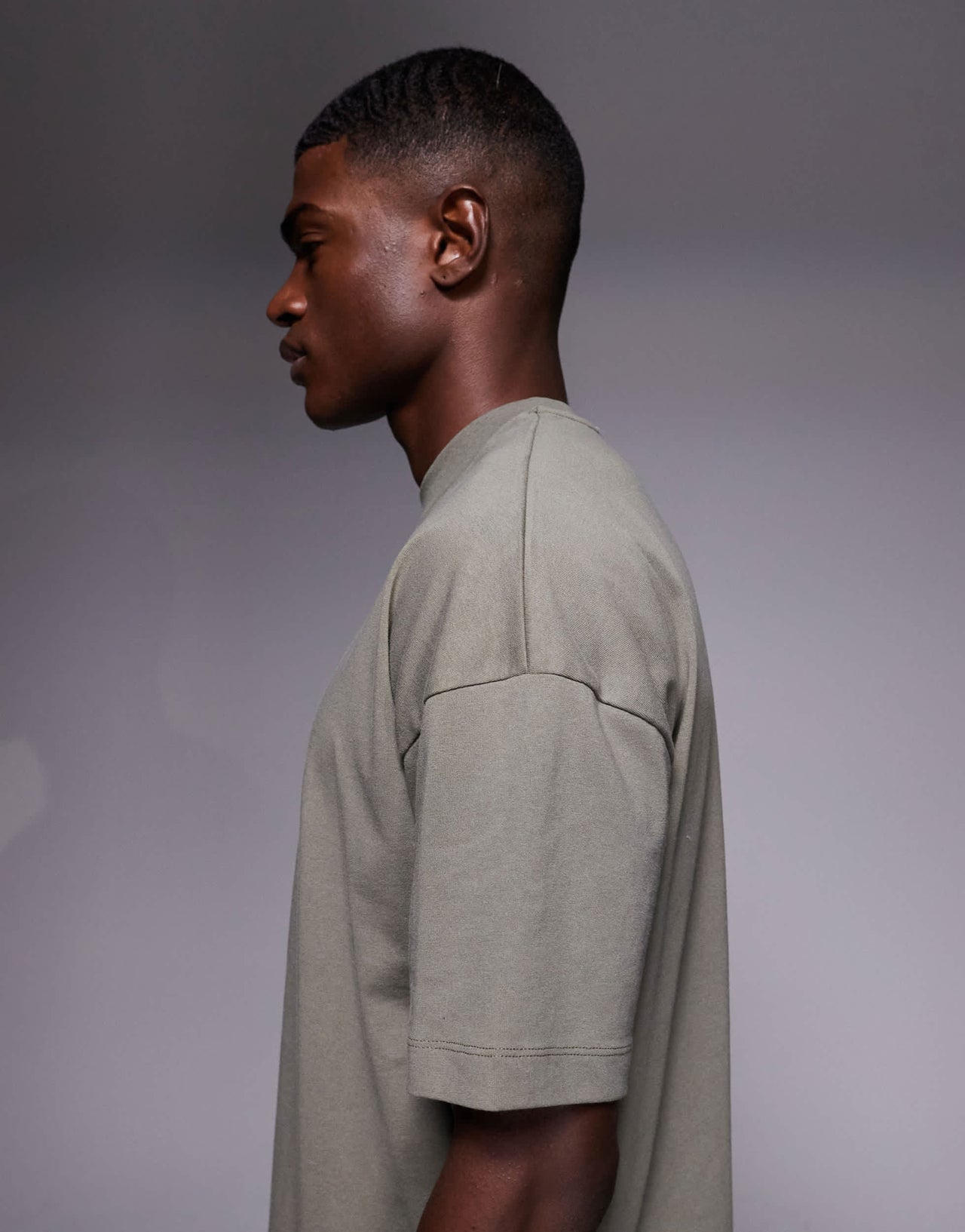 ASOS DESIGN heavyweight oversized drop shoulder t-shirt in khaki