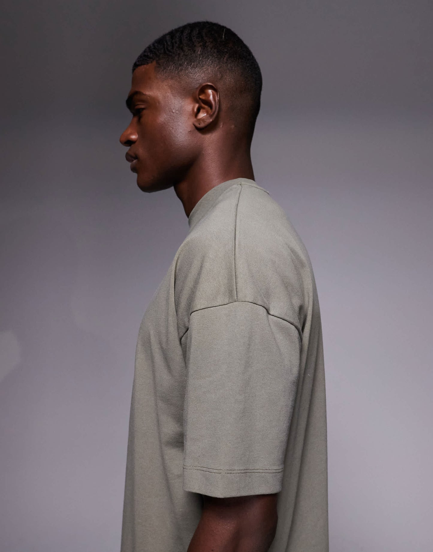ASOS DESIGN heavyweight oversized drop shoulder t-shirt in khaki