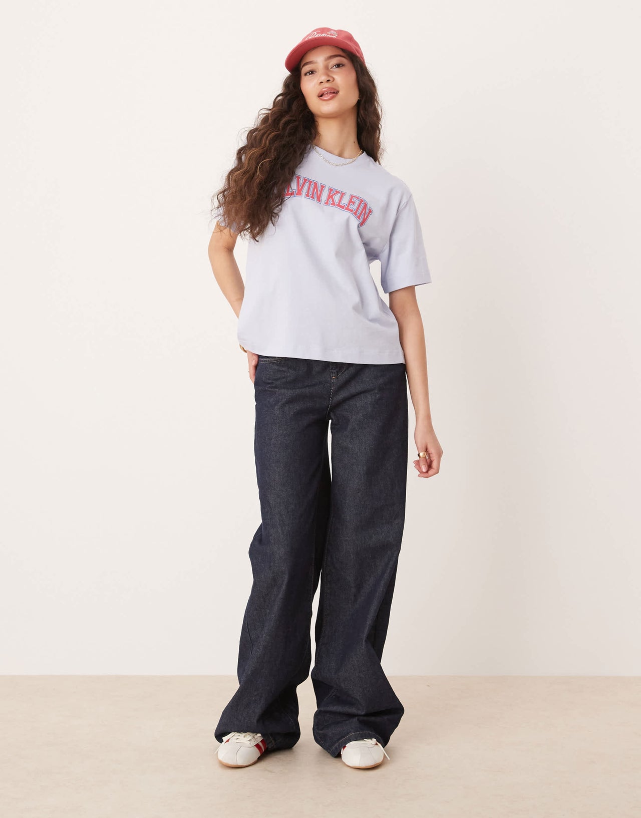 Calvin Klein varsity t-shirt in baby blue