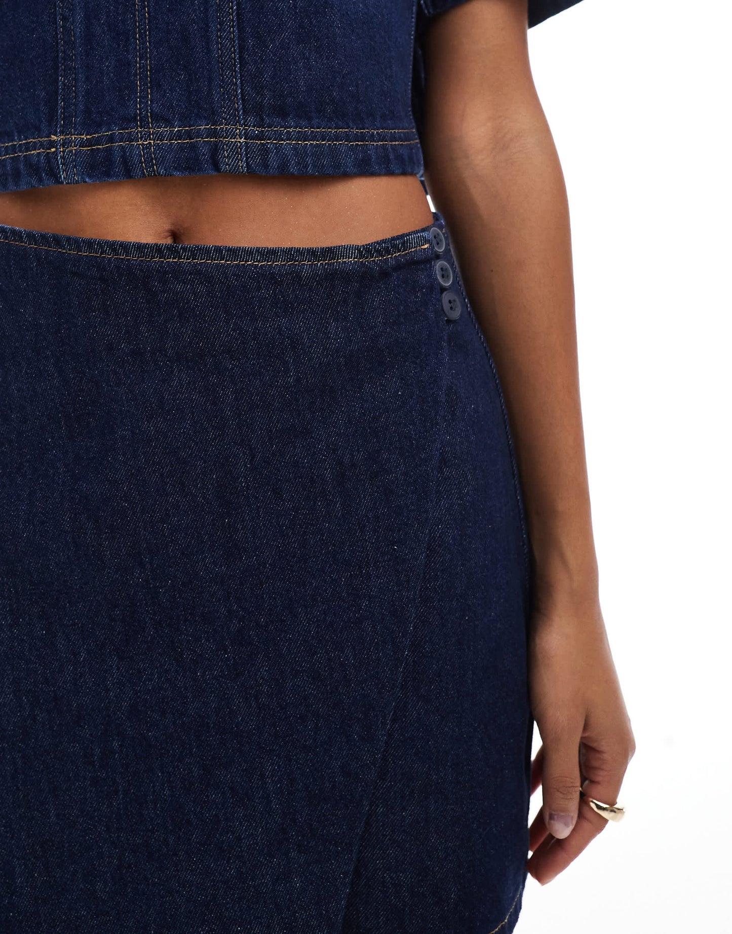 ASOS DESIGN denim skort in rinse co-ord