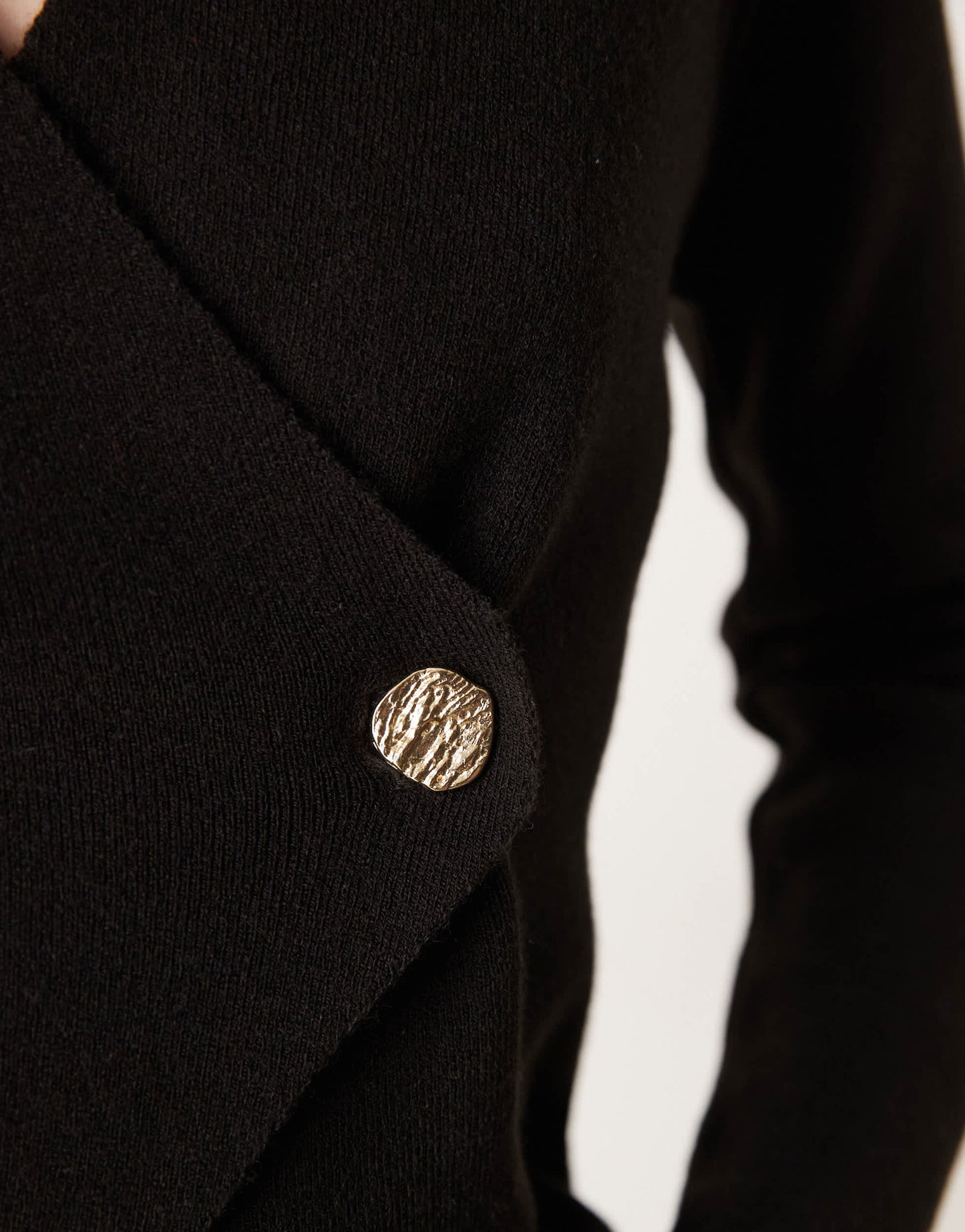 ASOS DESIGN asymmetric compact knit cardigan with large button in black