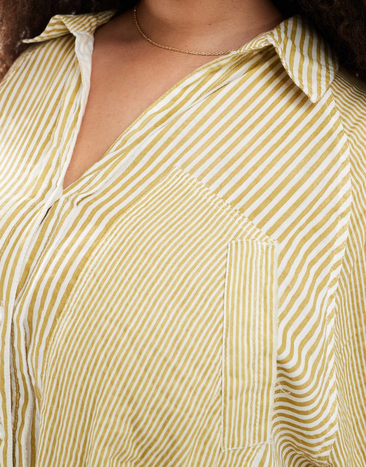 ASOS DESIGN Curve relaxed laundered shirt mini dress in washed lime spliced stripe
