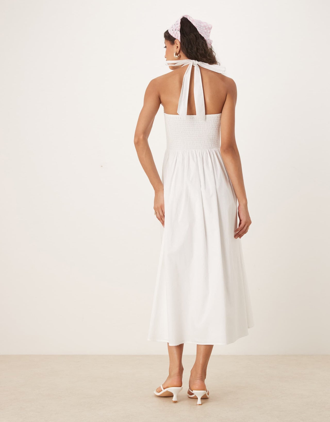 Nobody's Child Tizzy racer midi dress in white