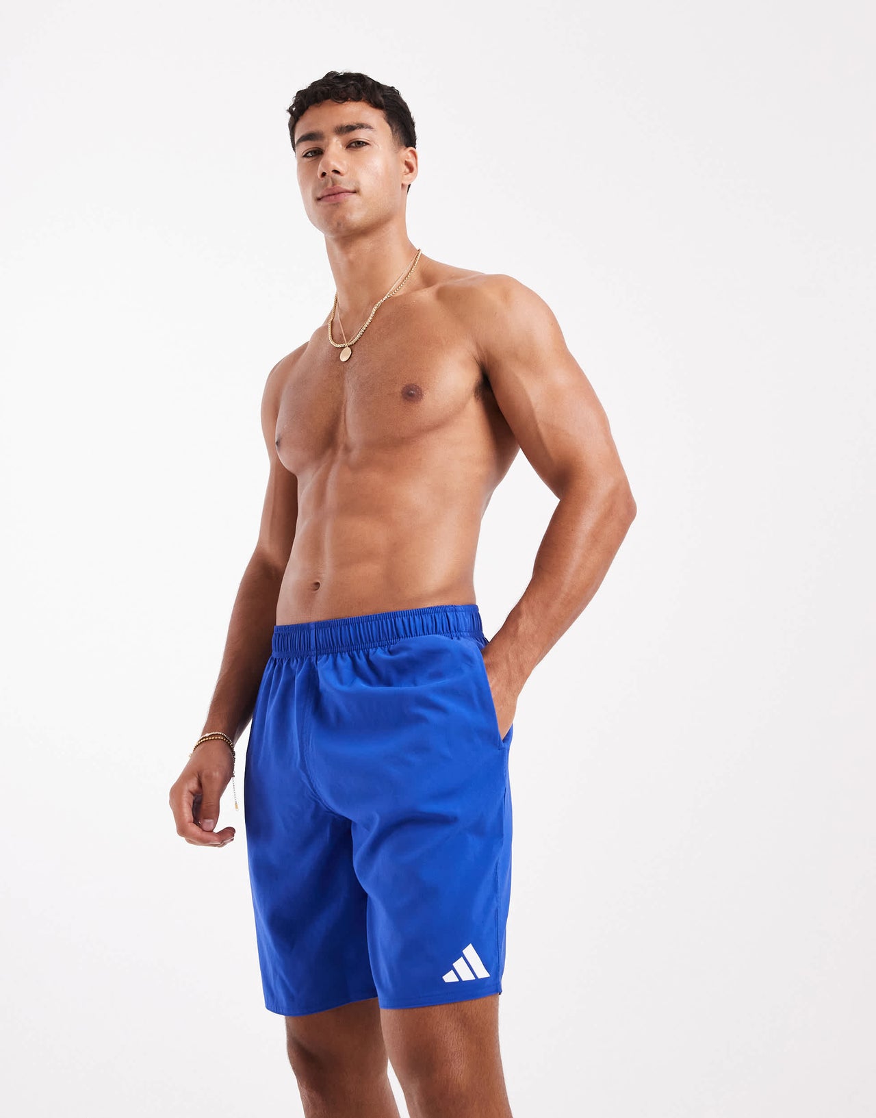 adidas Training 8"""" swim shorts in blue