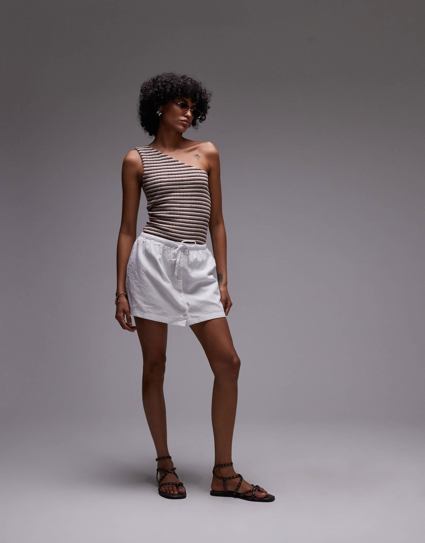 Rhythm beach side skort in white