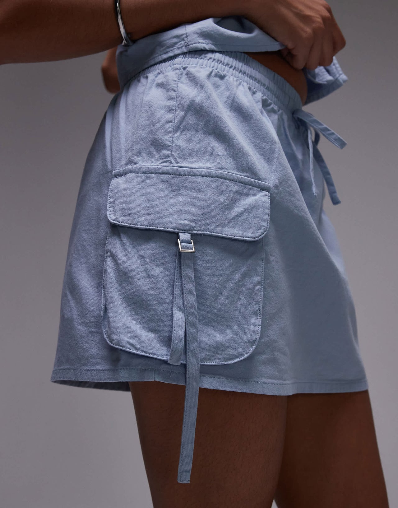 Rhythm dolly cargo mini skirt in blue