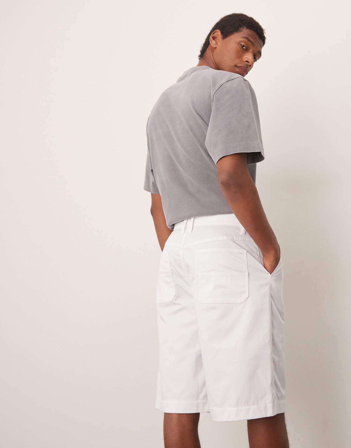 ASOS DESIGN oversized baggy pleated shorts in white