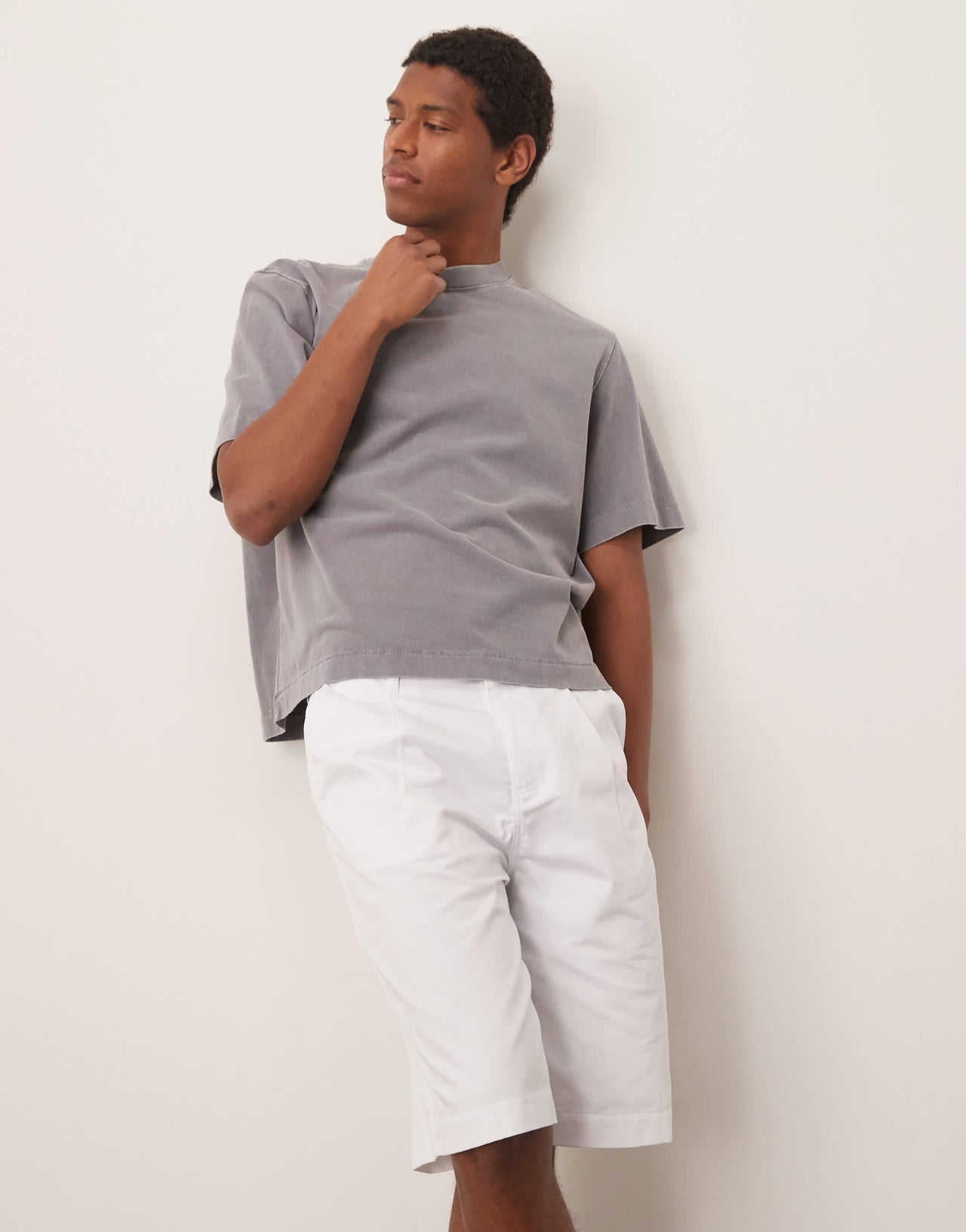 ASOS DESIGN oversized baggy pleated shorts in white