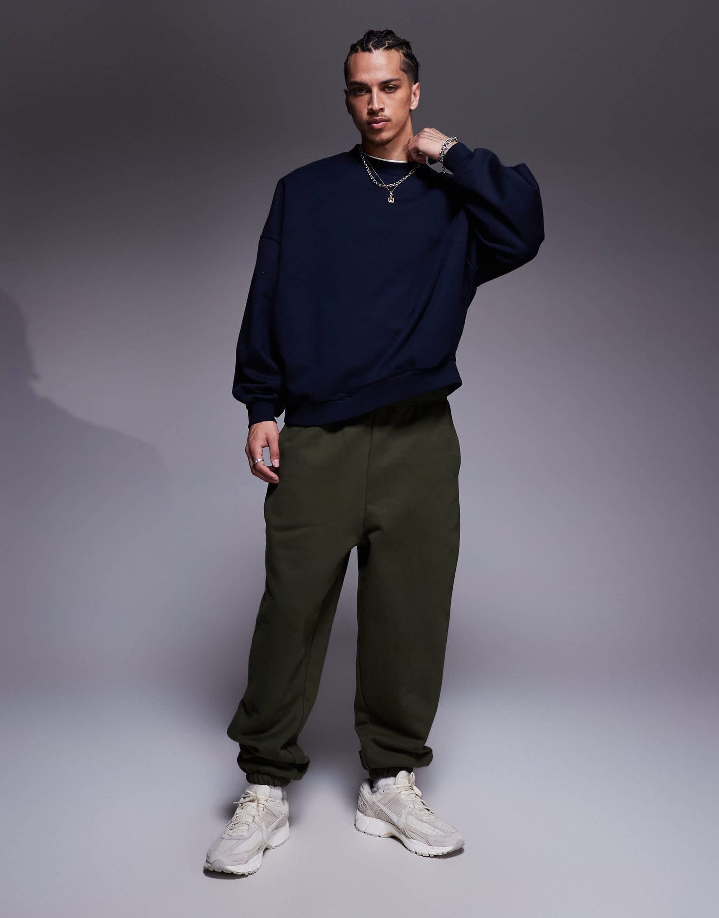 ASOS DESIGN premium heavyweight extreme oversized sweatshirt in 400gsm in navy
