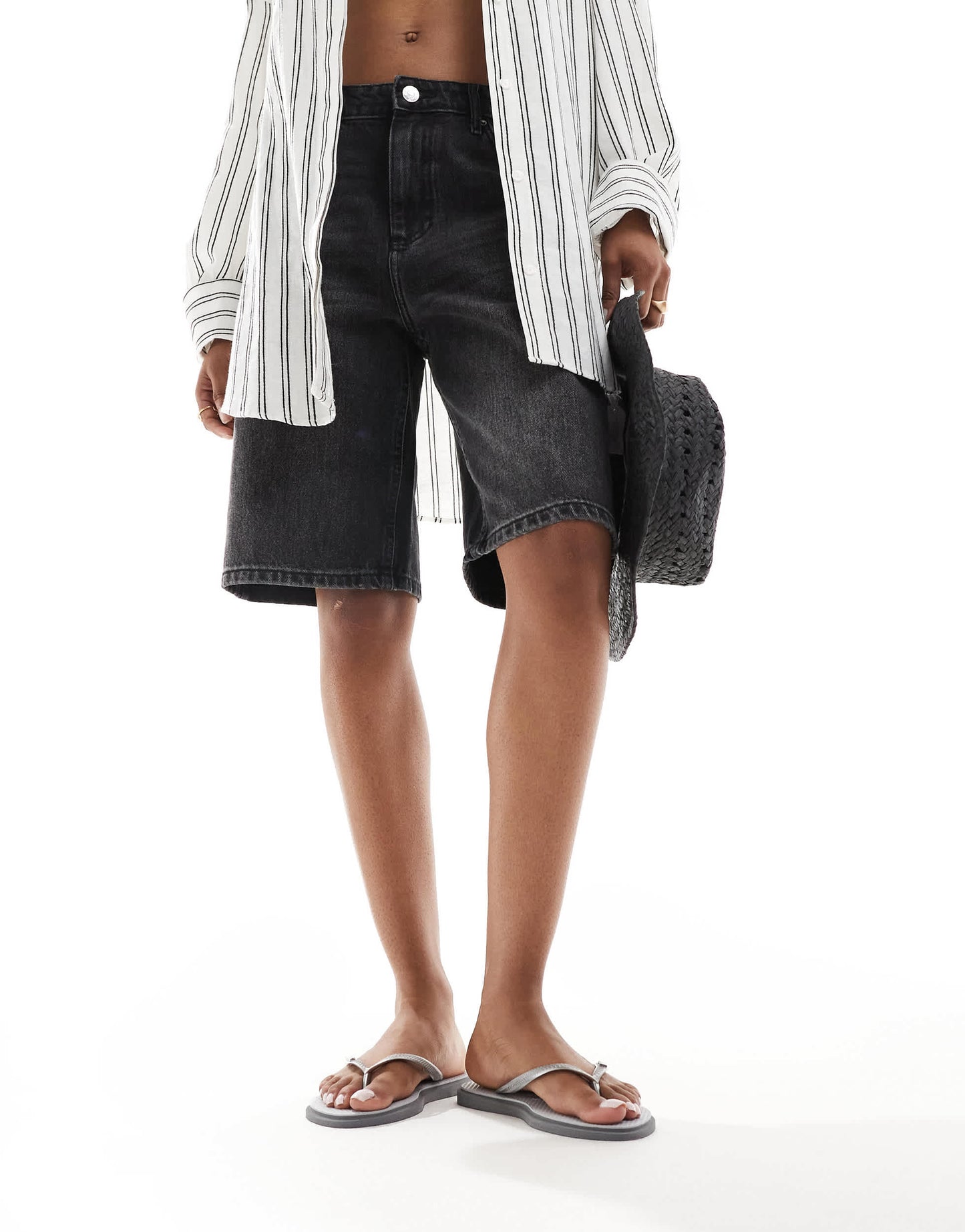 Havaianas slim point flip flops in steel grey