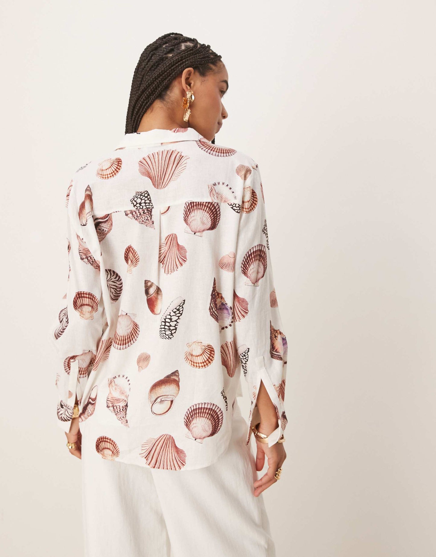 Forever New seashell print shirt in neutral