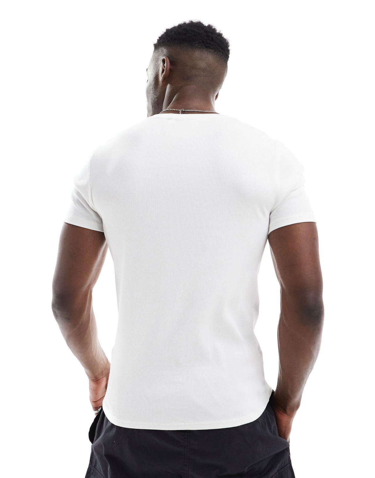 ASOS DESIGN Essentials muscle fit t-shirt in cream rib