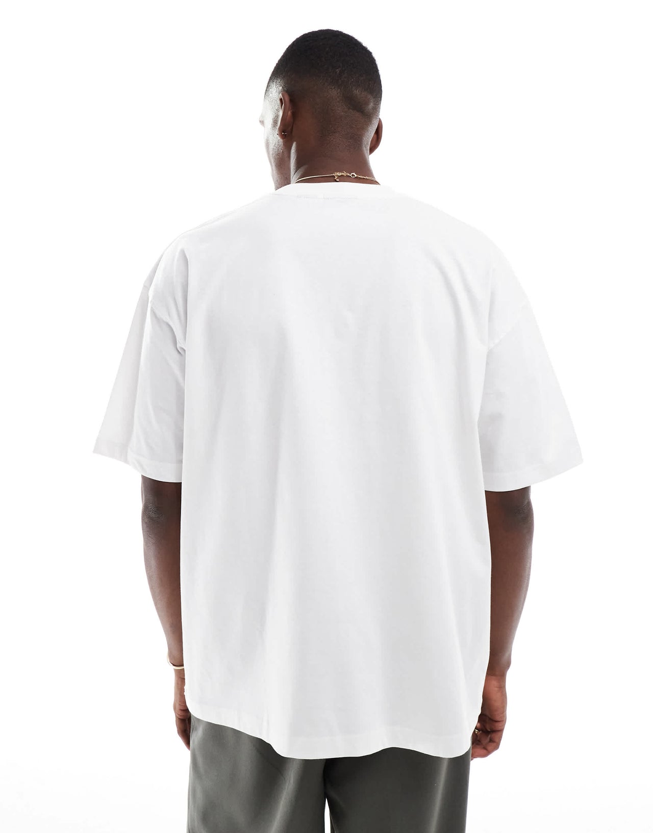 ASOS DESIGN oversized t-shirt with varsity graphic in white