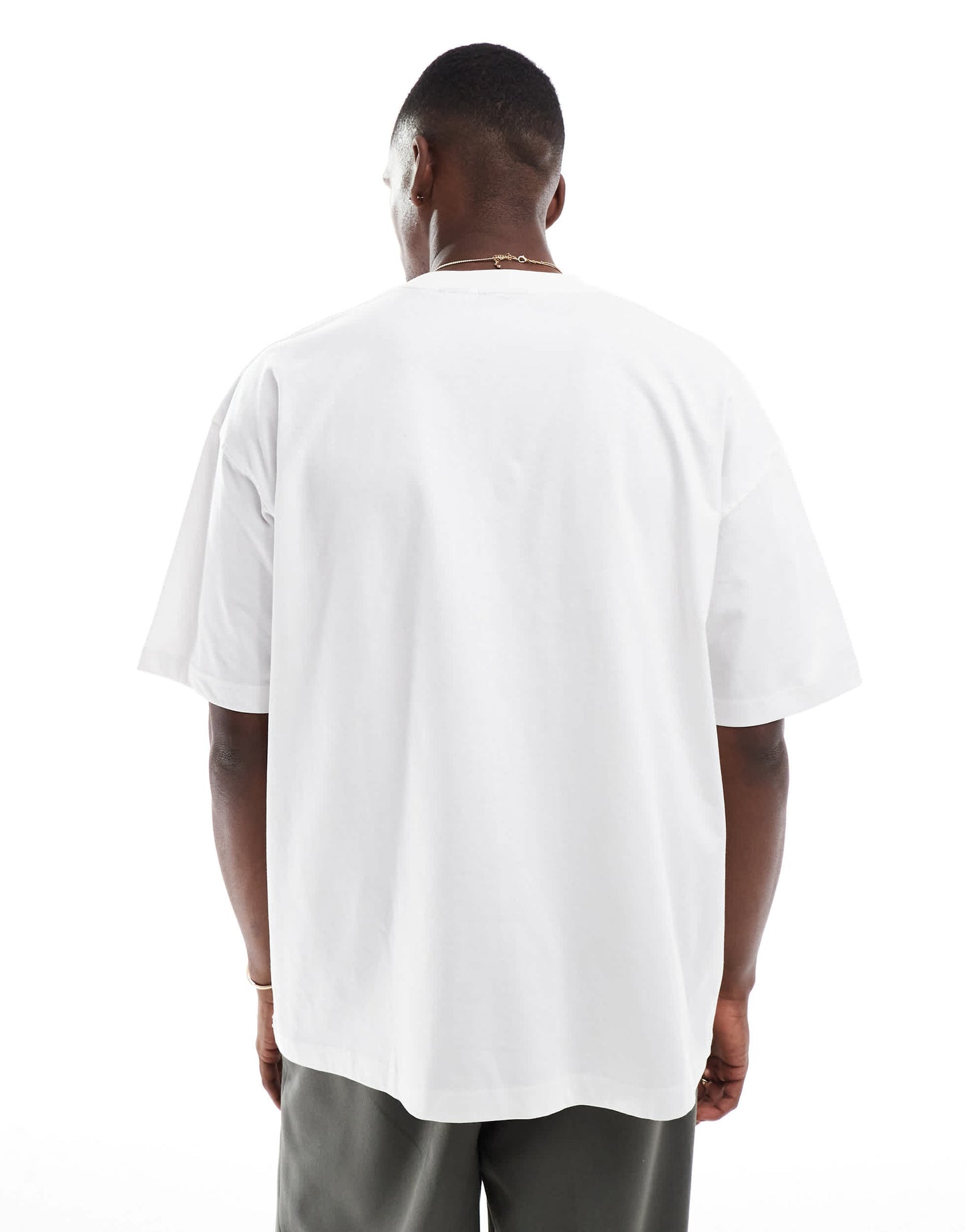 ASOS DESIGN oversized t-shirt with varsity graphic in white