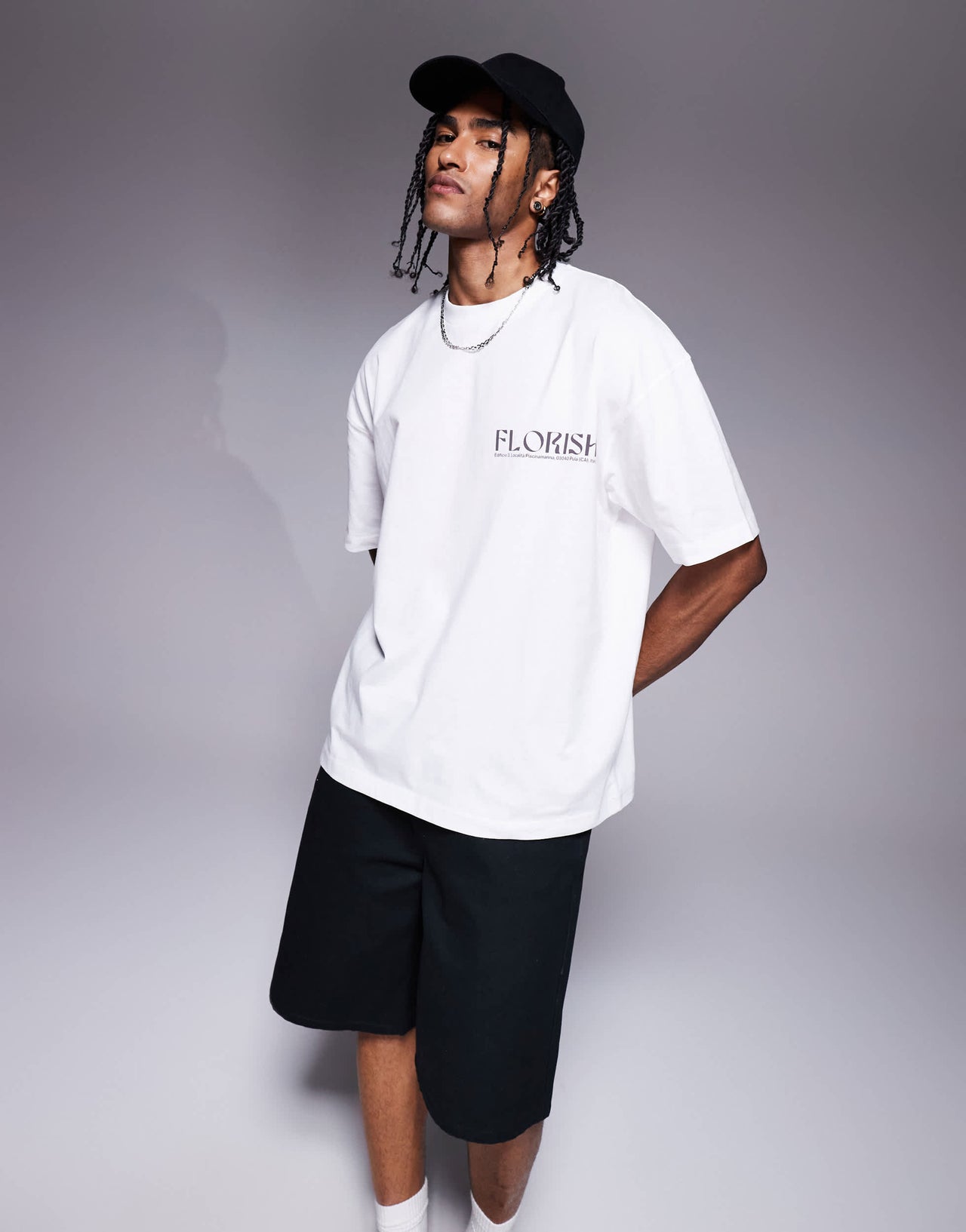 ASOS DESIGN oversized t-shirt with food graphic in white