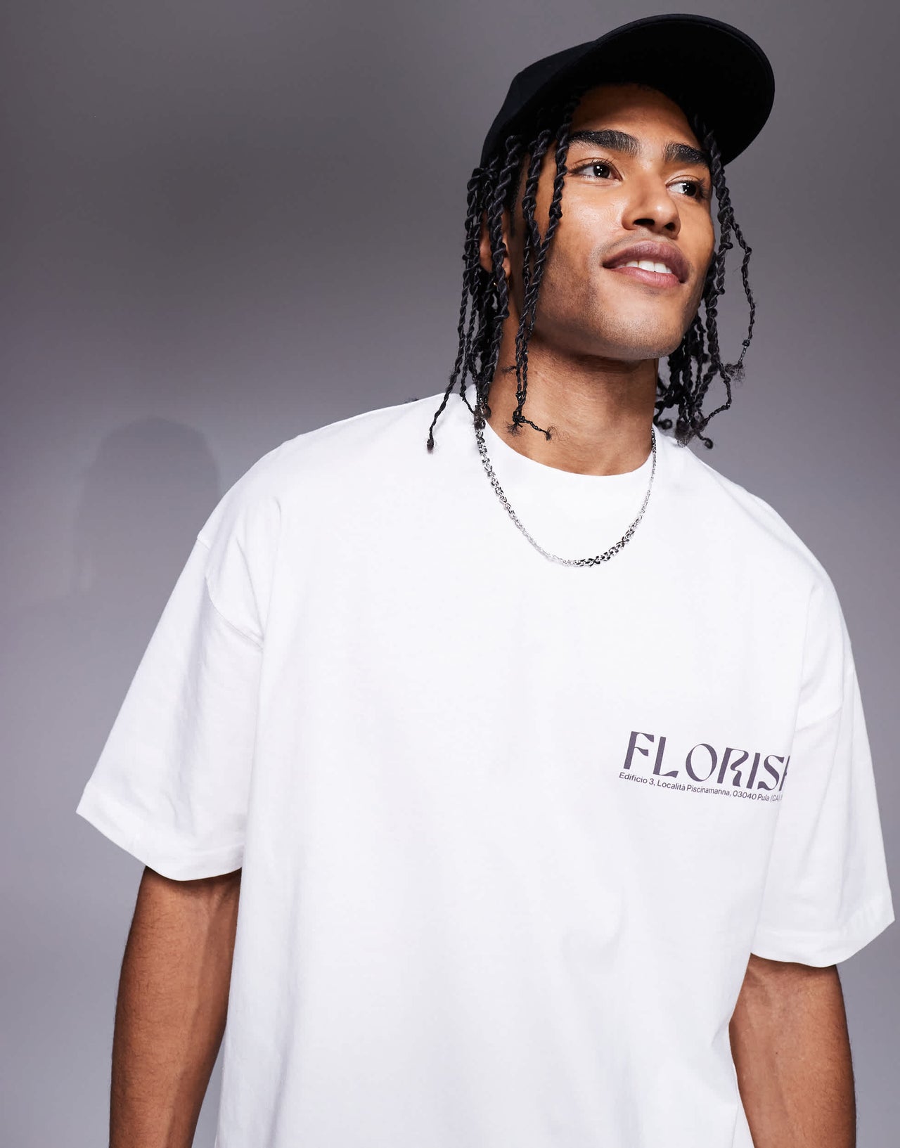 ASOS DESIGN oversized t-shirt with food graphic in white