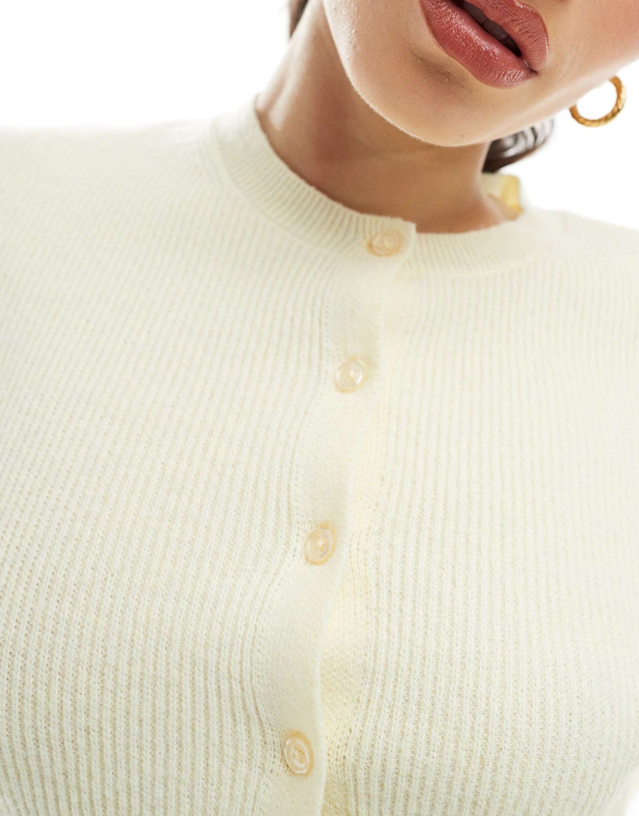 Stradivarius knitted cardigan in yellow
