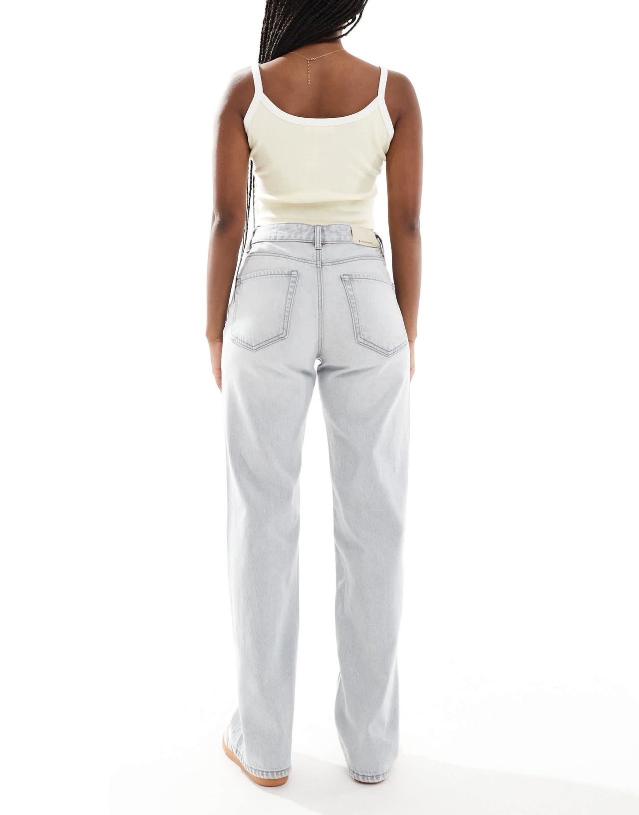 Stradivarius D92 wide leg dad jeans in light grey wash