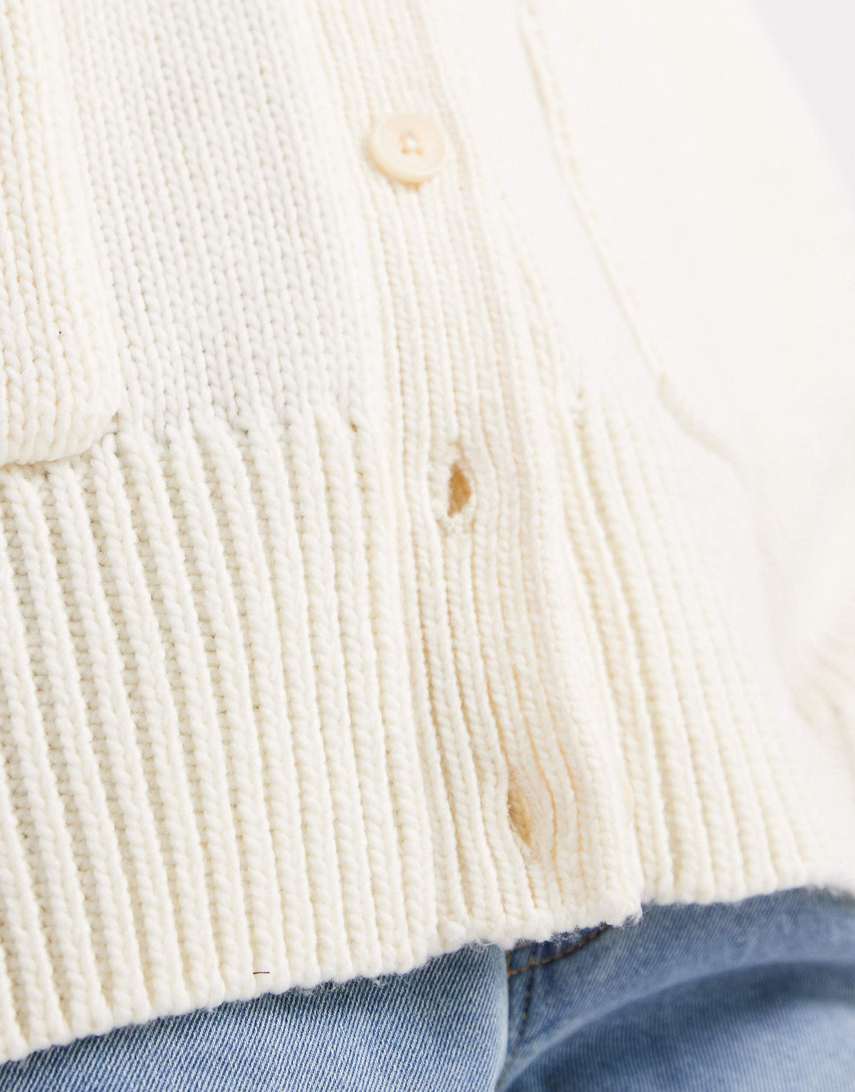 ASOS DESIGN oversized chunky boyfriend cardigan in cream