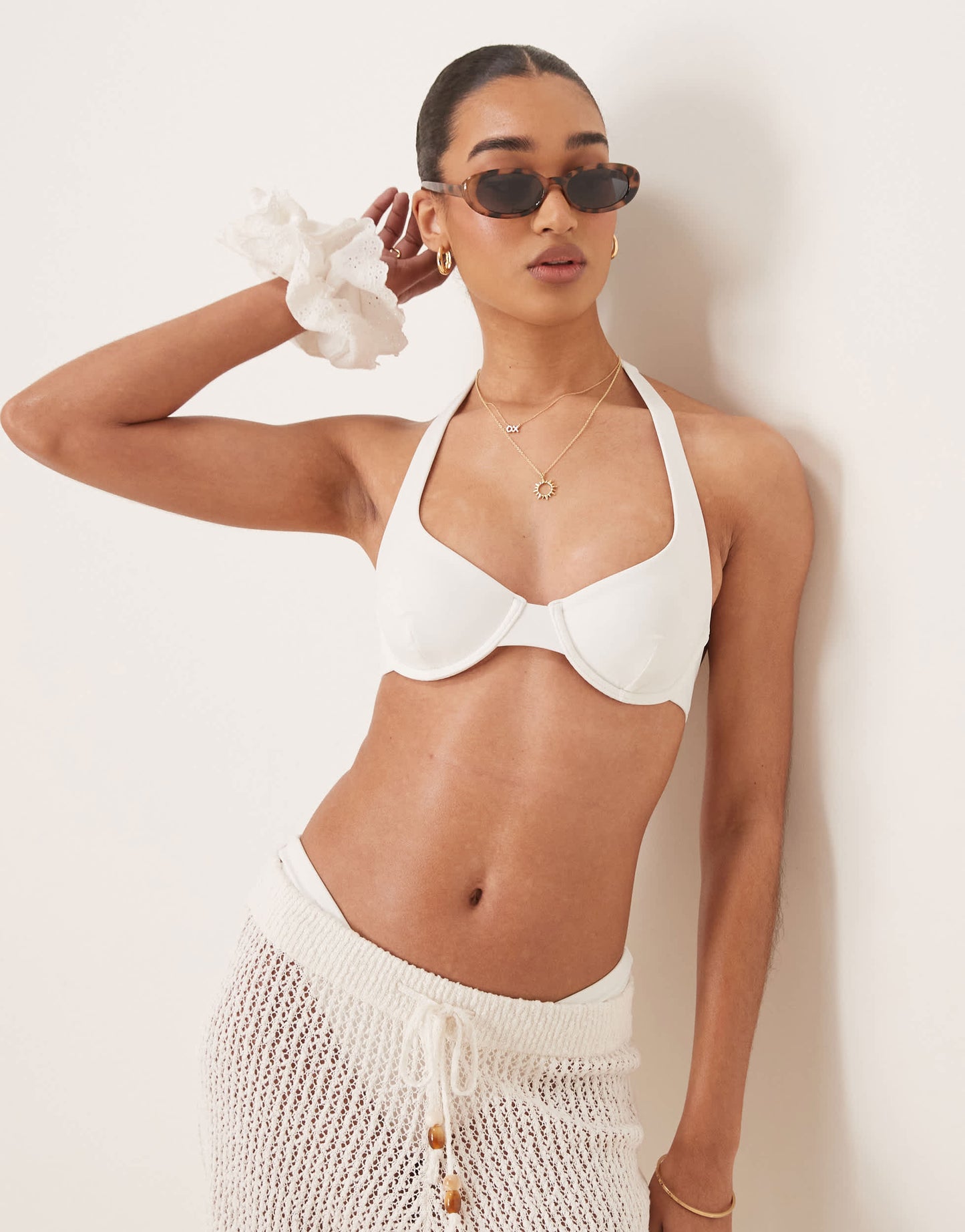 Free Society underwire bikini top in white
