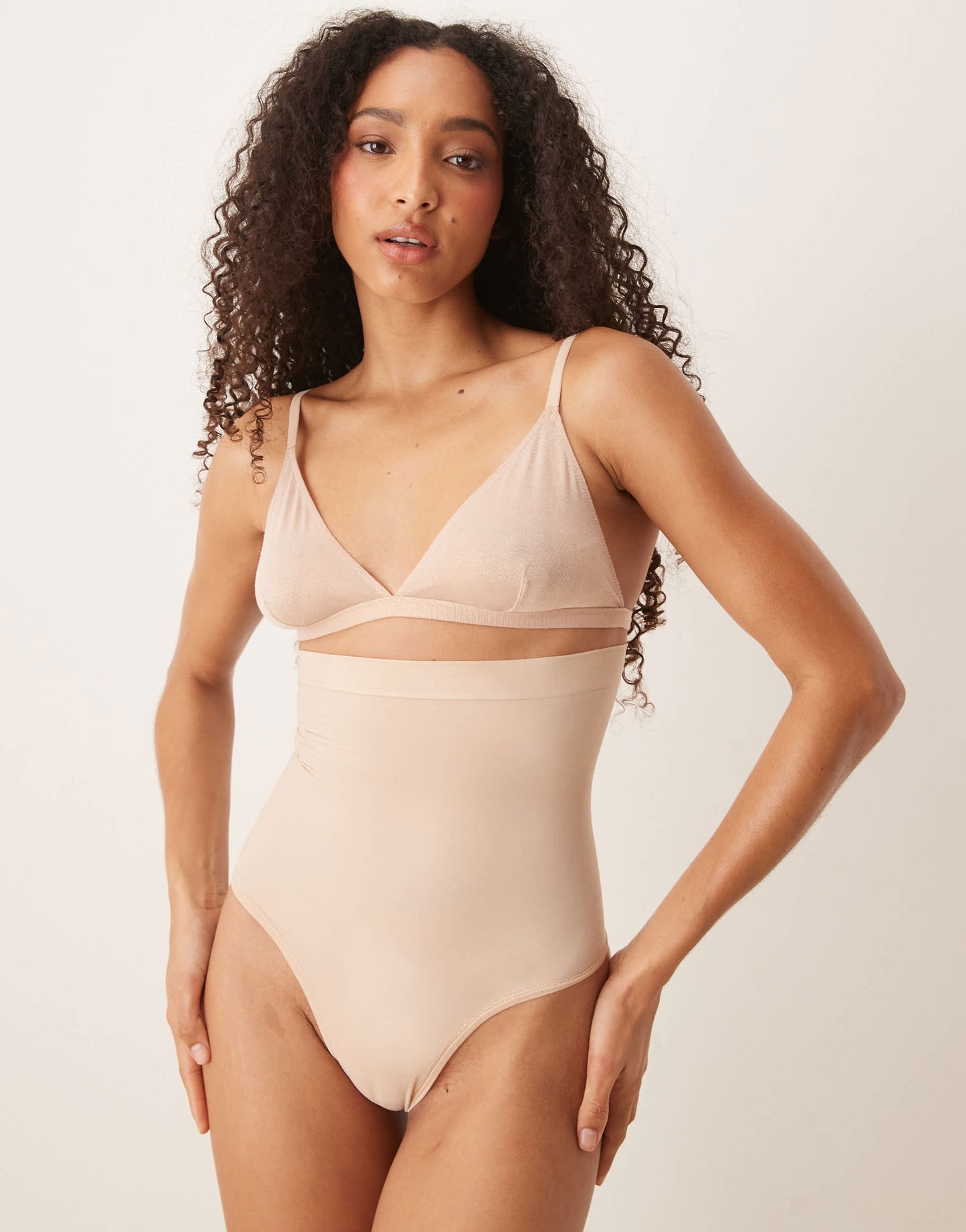SPANXsculpt Seamless Power high waisted thong in soft nude