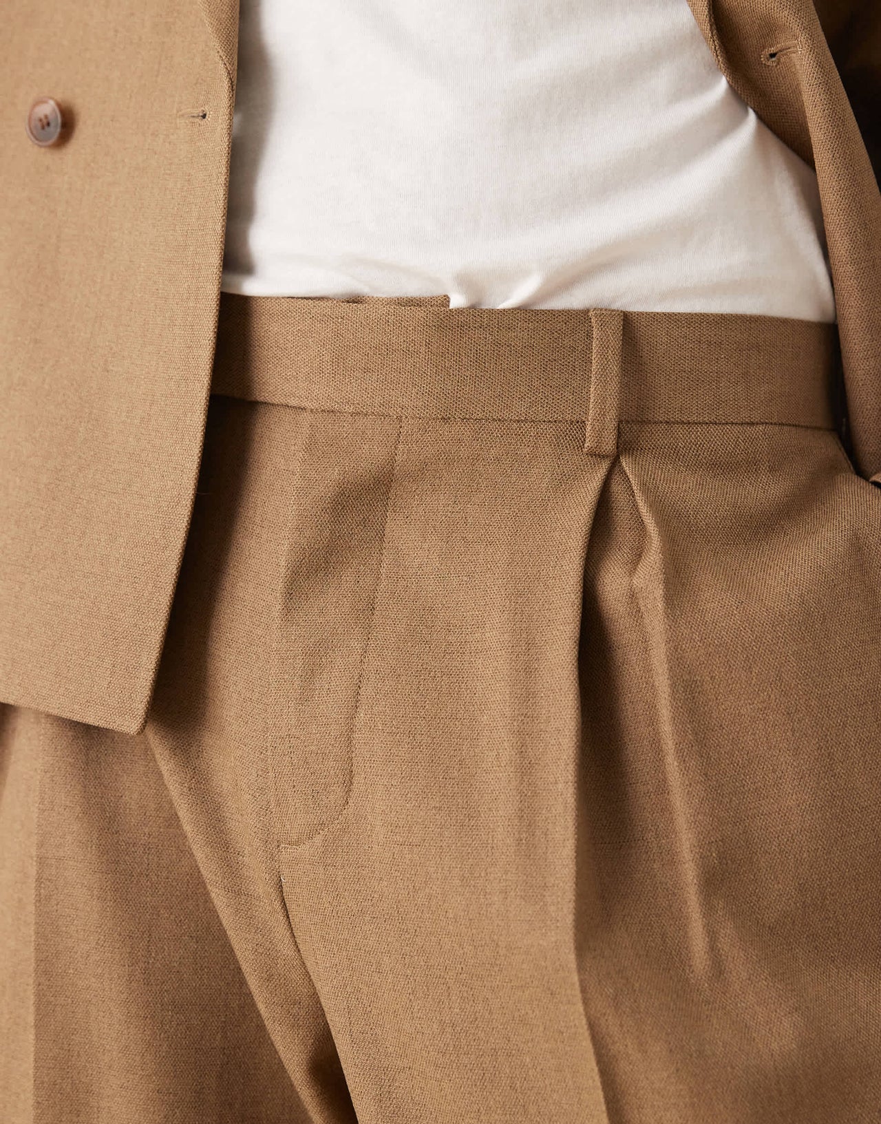 ASOS DESIGN wide leg suit trousers in brown