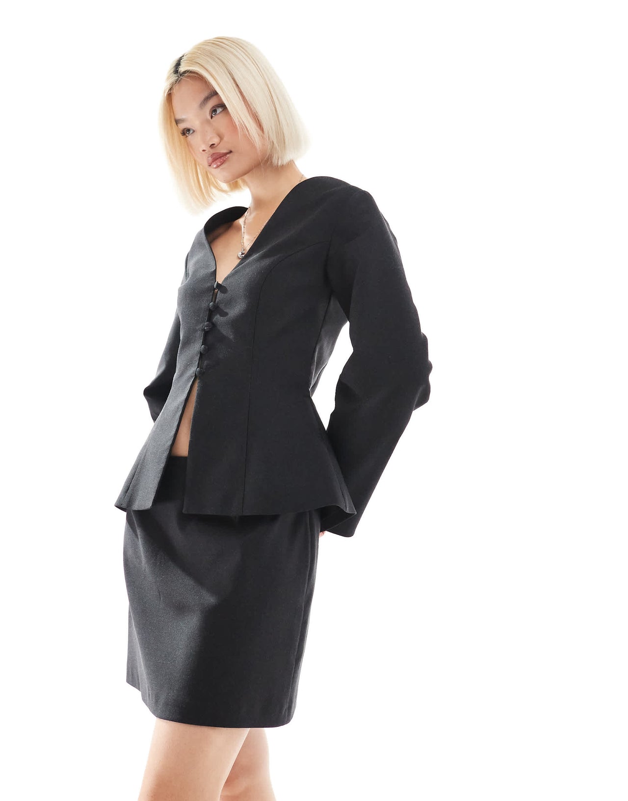 ASOS DESIGN tailored pelmet mini skirt in black co ord