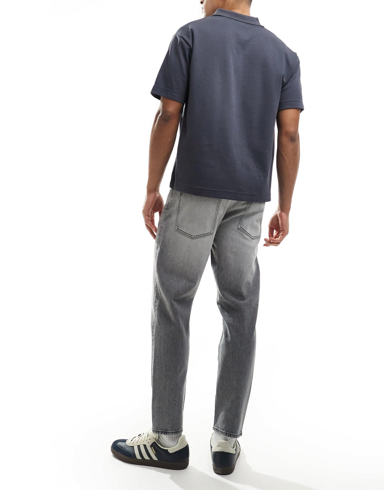 ASOS DESIGN tapered fit jeans in grey wash