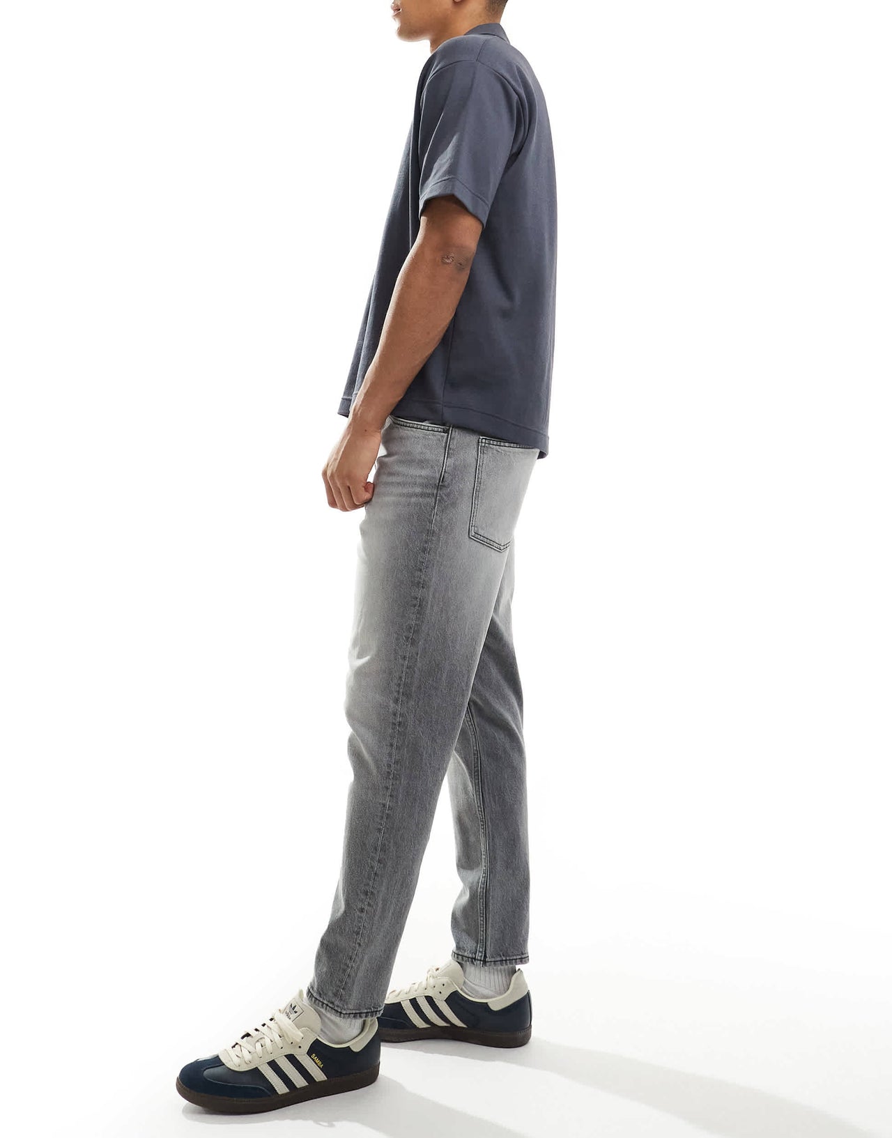 ASOS DESIGN tapered fit jeans in grey wash