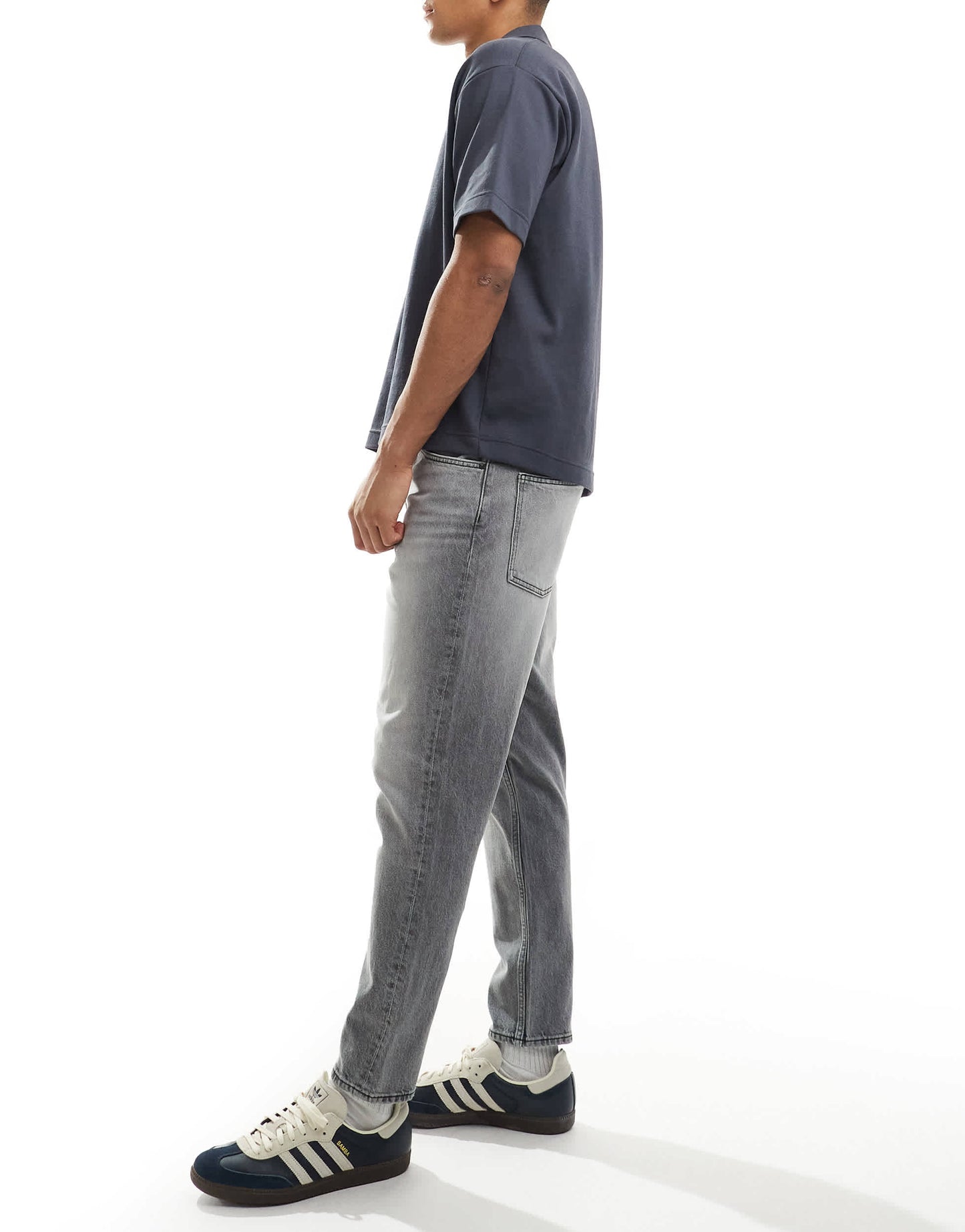 ASOS DESIGN tapered fit jeans in grey wash