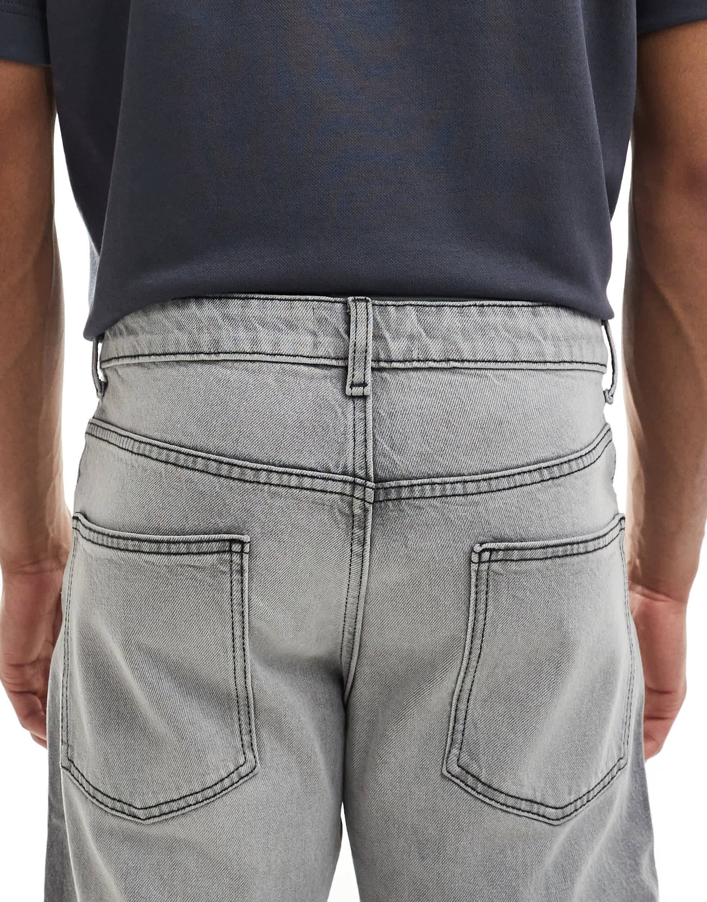 ASOS DESIGN tapered fit jeans in grey wash