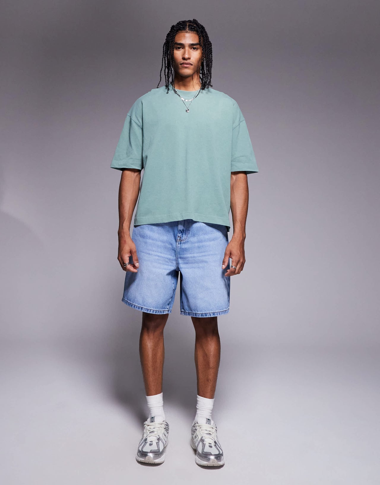 ASOS DESIGN heavyweight boxy oversized t-shirt in washed green