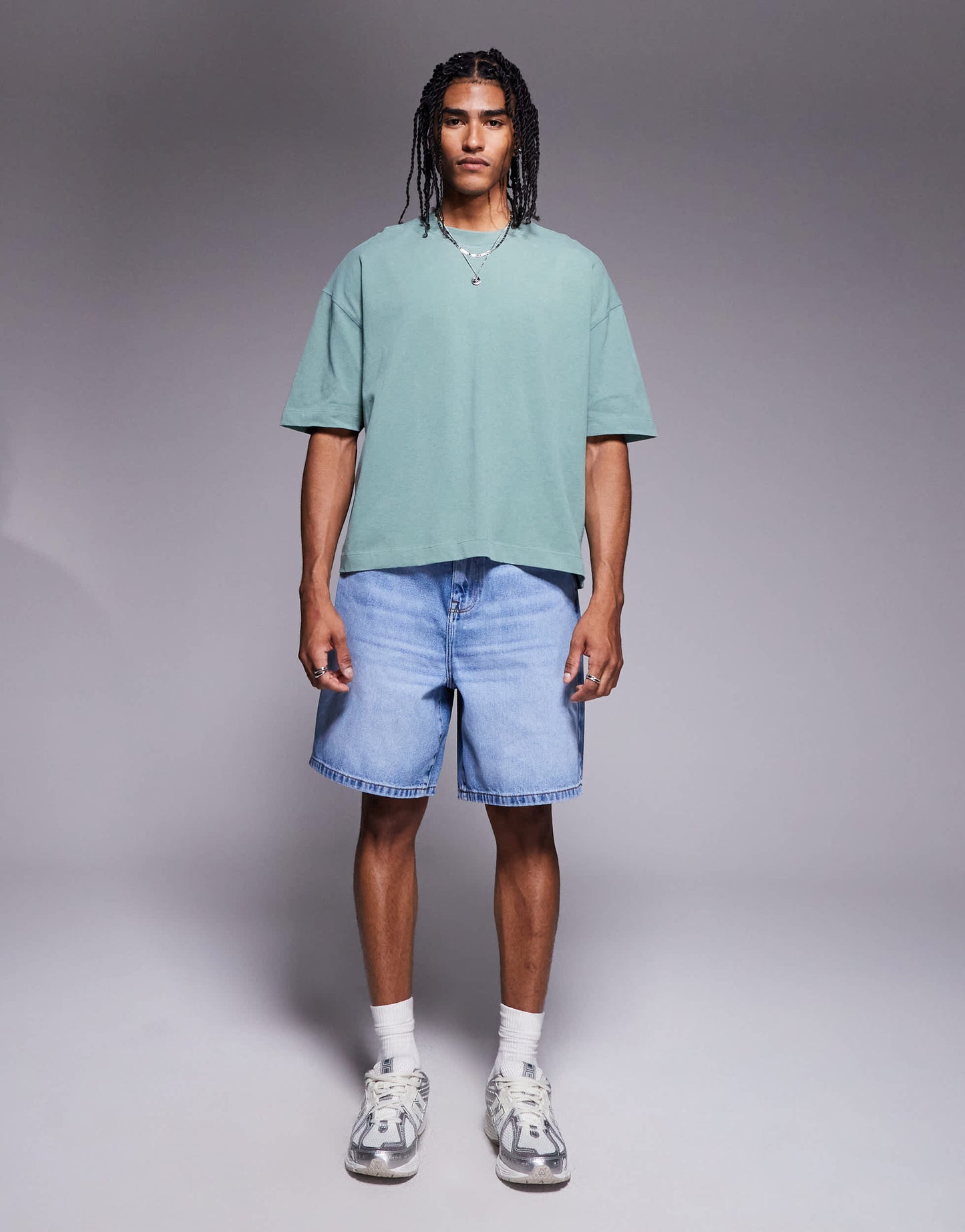 ASOS DESIGN heavyweight boxy oversized t-shirt in washed green