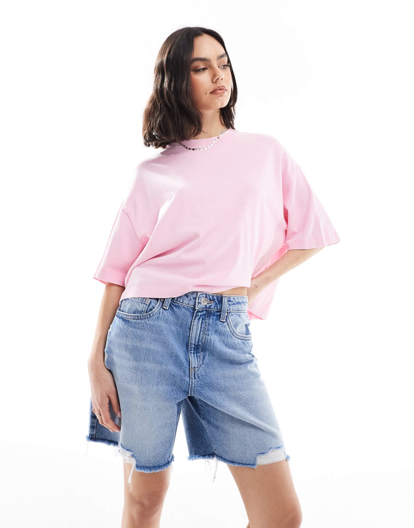 Cotton On relaxed denim short in saltwater blue