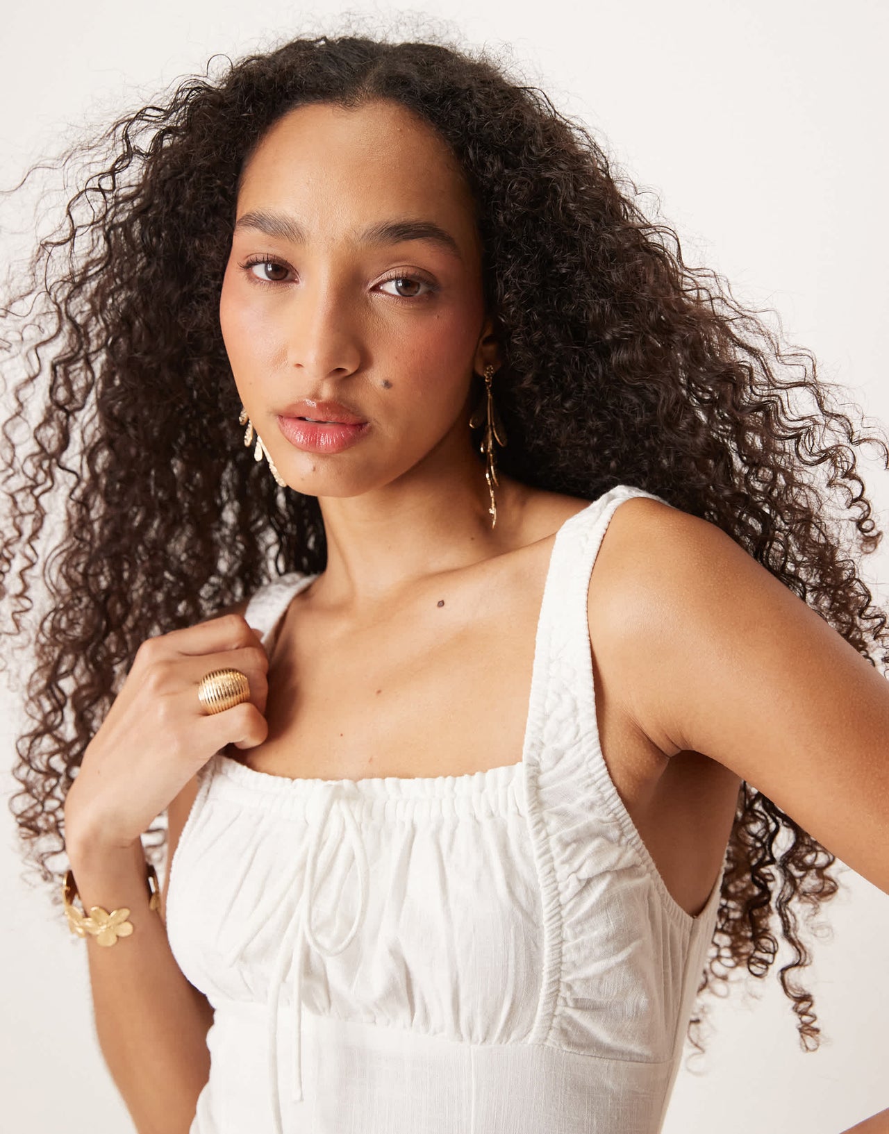 Cotton On Riley corset mini dress in white