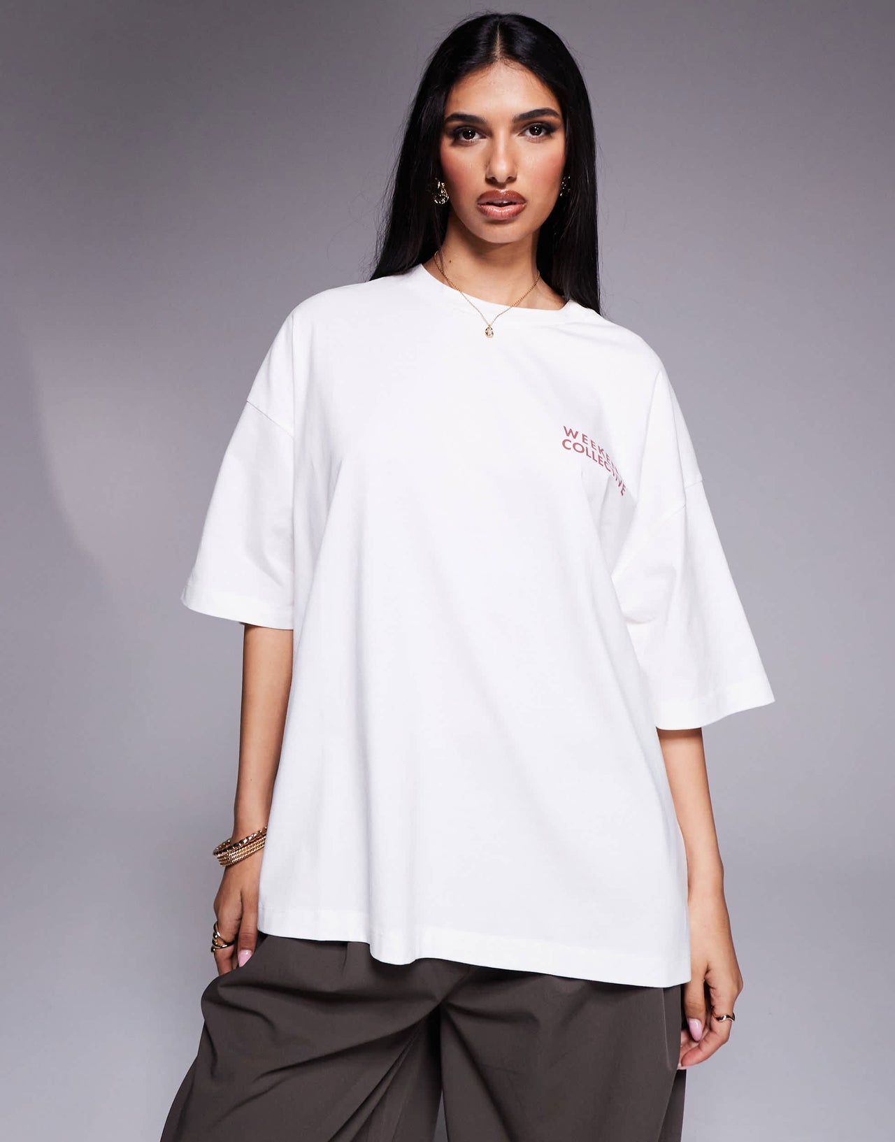 Weekend Collective tshirt with floral graphic in stone