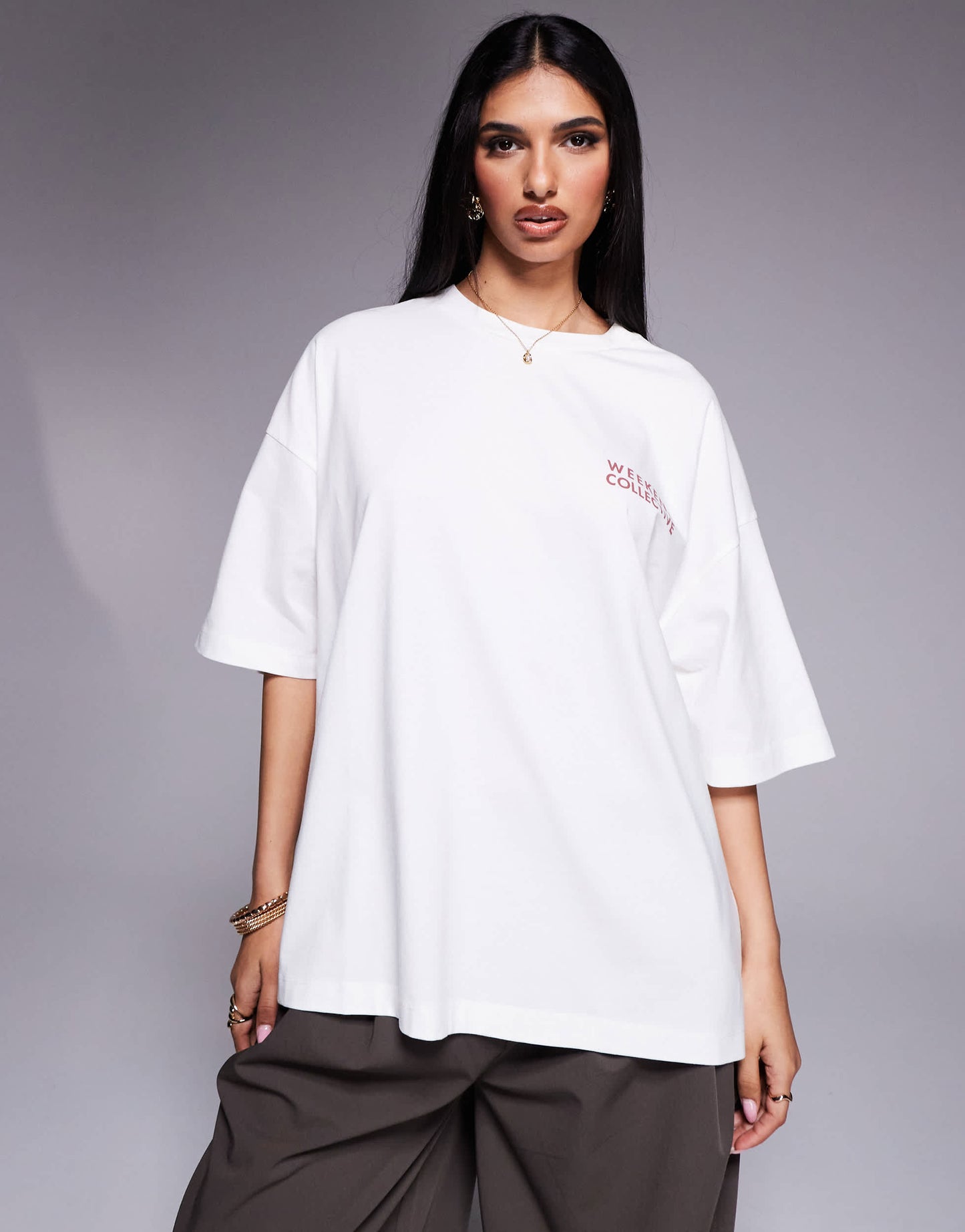 Weekend Collective tshirt with floral graphic in stone