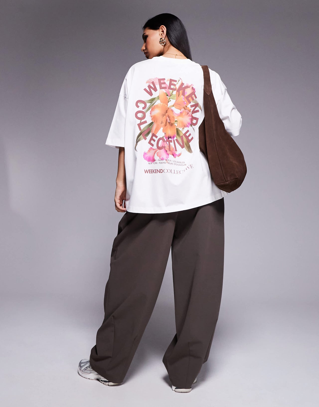 Weekend Collective tshirt with floral graphic in stone