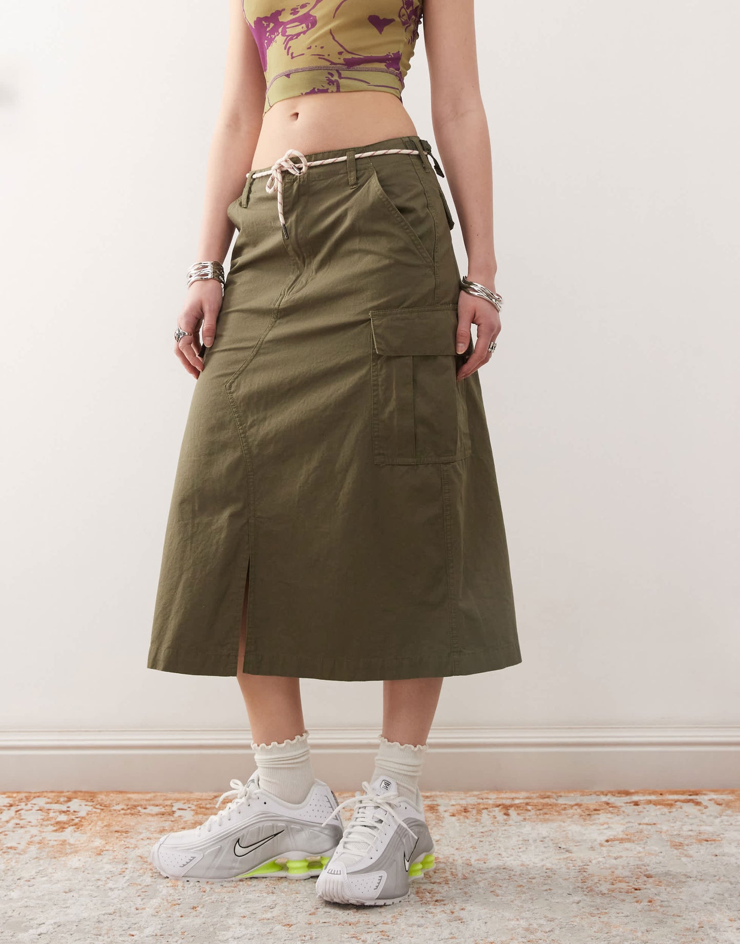 Deus Ex Machina arts & crafts cargo skirt in green