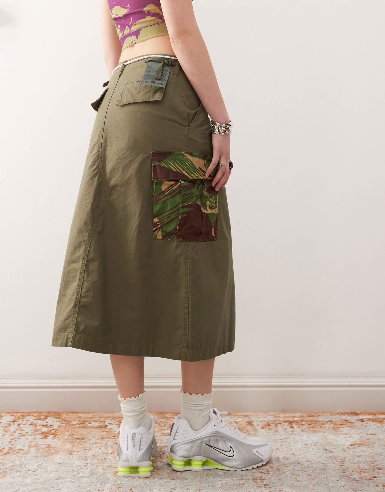 Deus Ex Machina arts & crafts cargo skirt in green