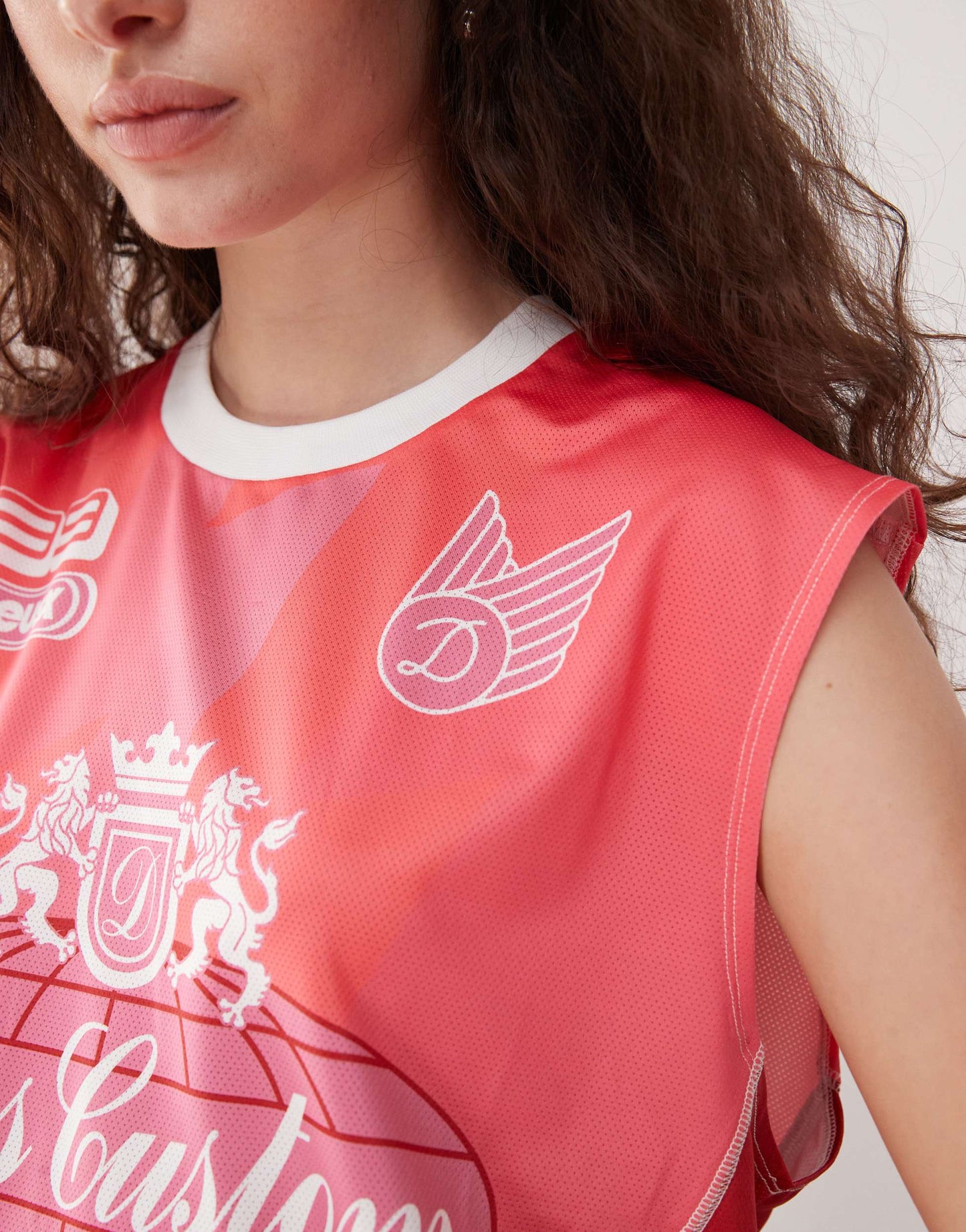 Deus Ex Machina project mayhem moto tank top in pink
