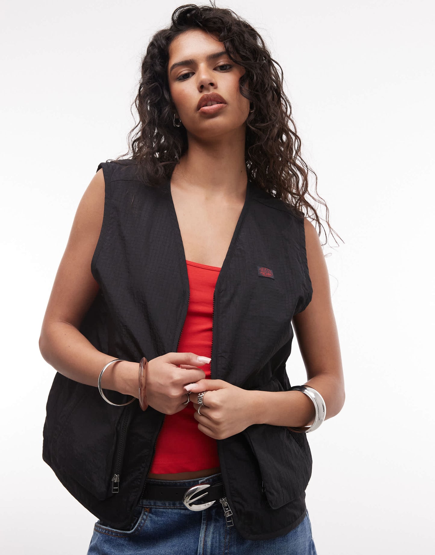 Deus Ex Machina paper street vest in black