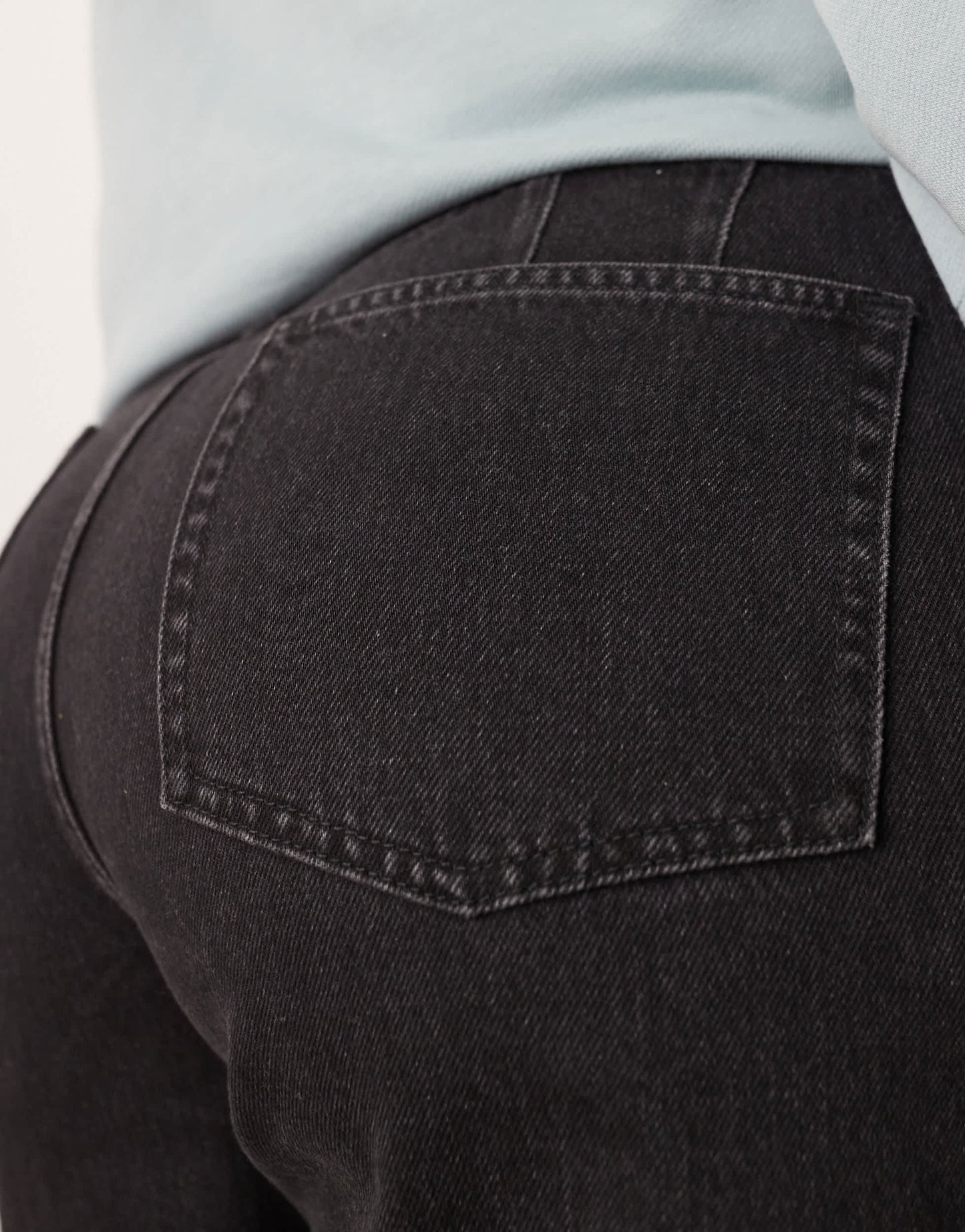 ARRANGE Curve Wilson denim slouchy short in washed black