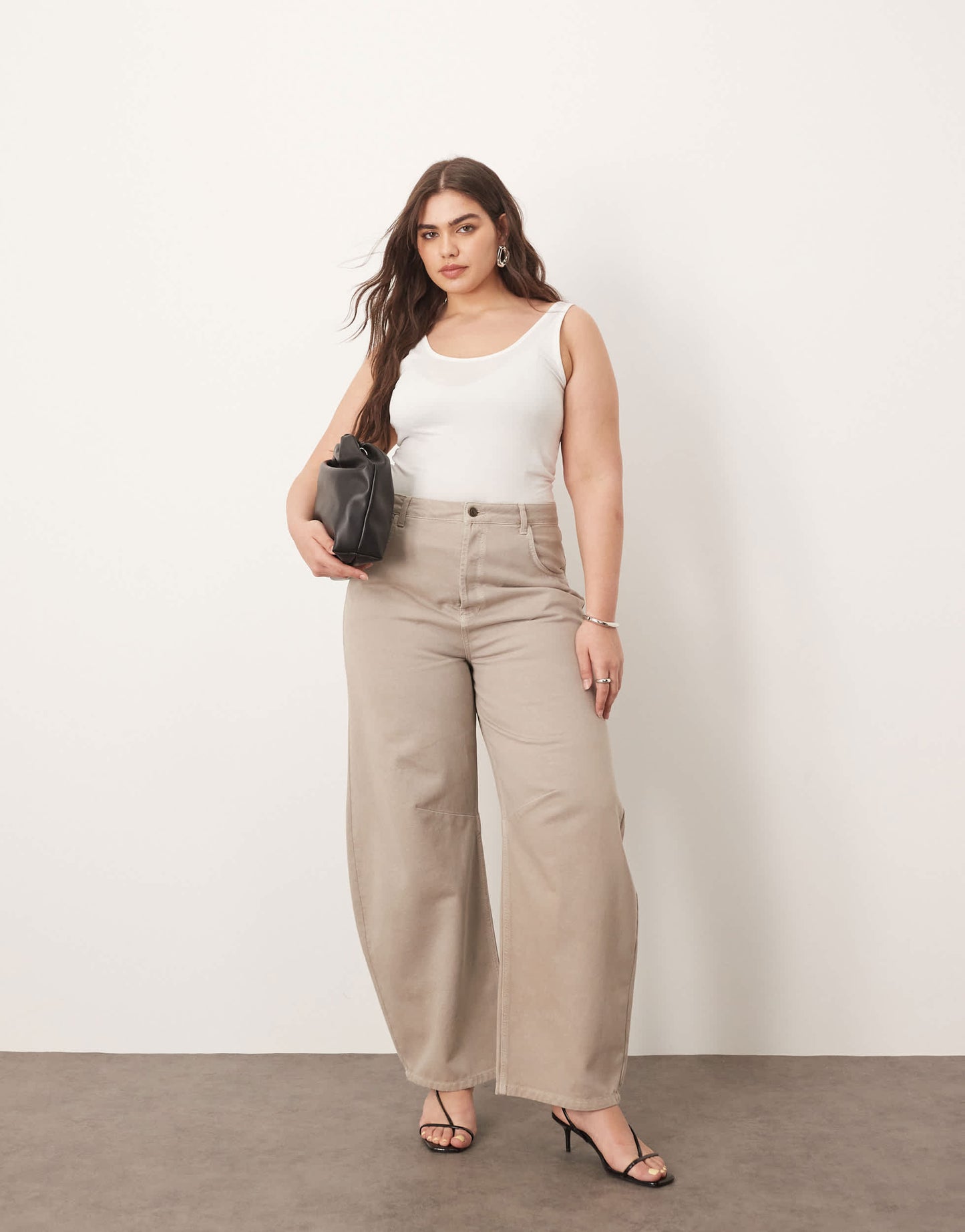 ARRANGE Curve sydney denim barrel leg jean in heather grey