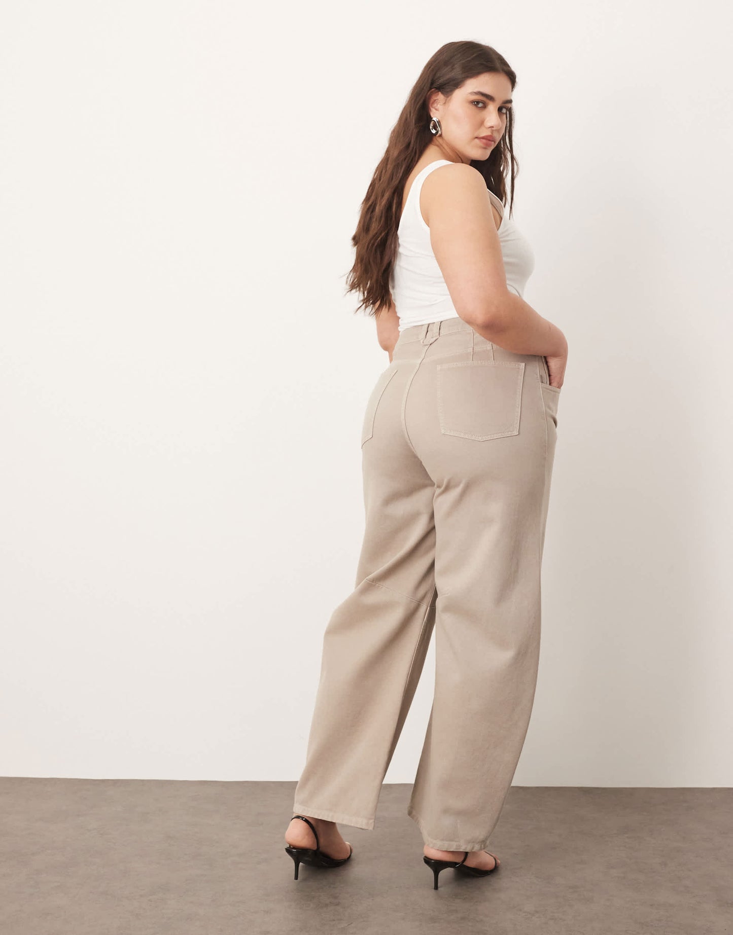 ARRANGE Curve sydney denim barrel leg jean in heather grey