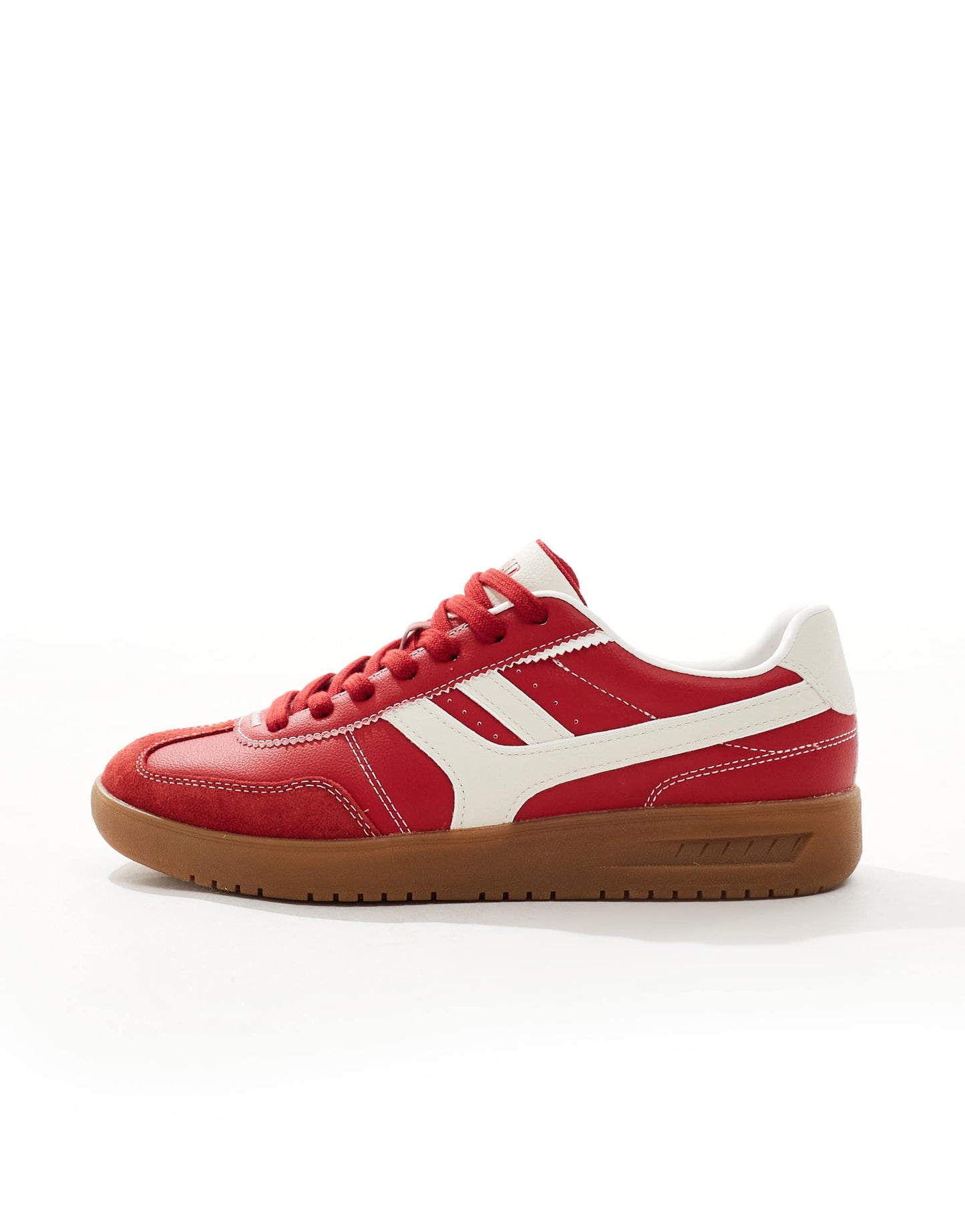 Pull&Bear retro gum sole trainer in red