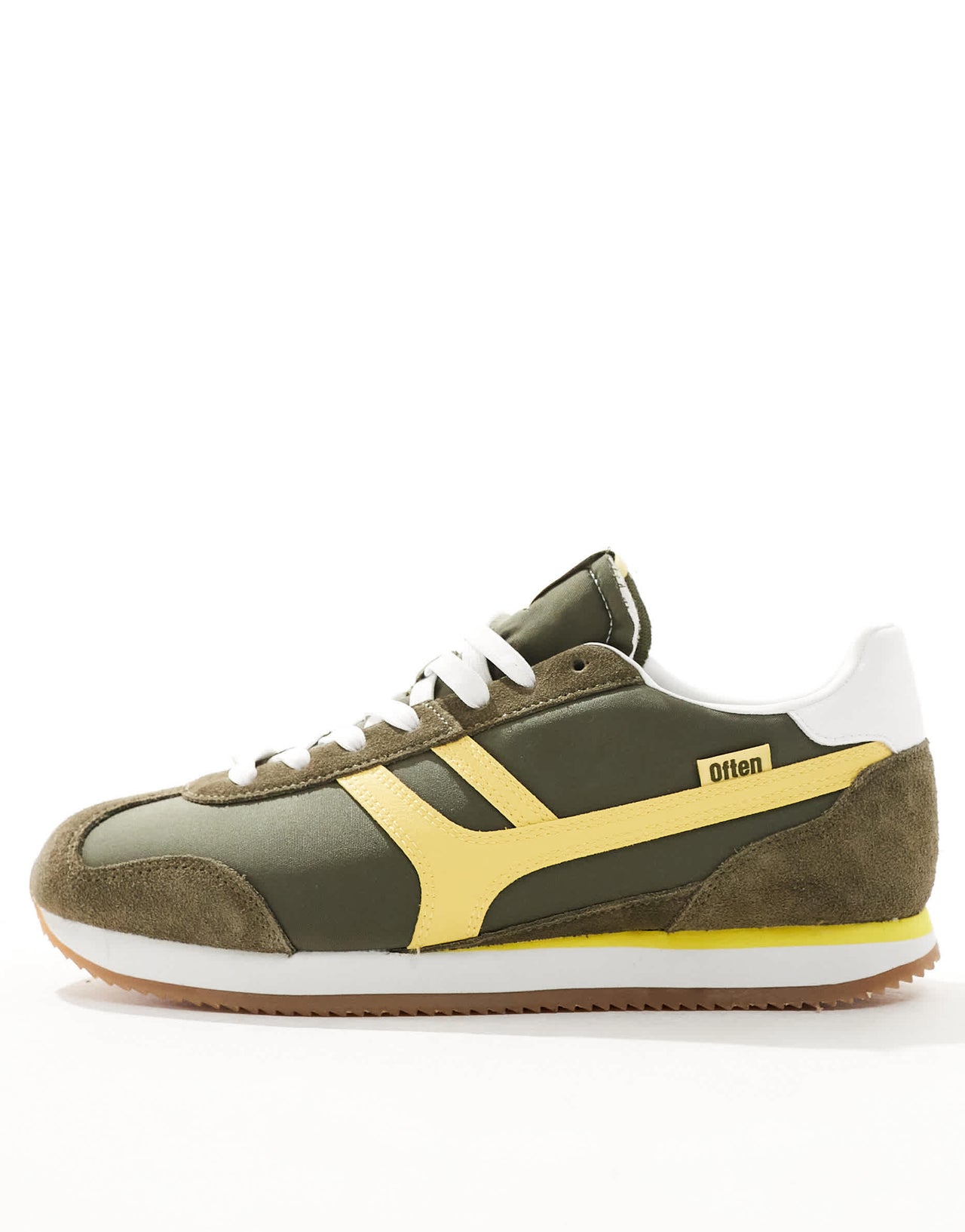 Pull&Bear retro gum sole trainer in green