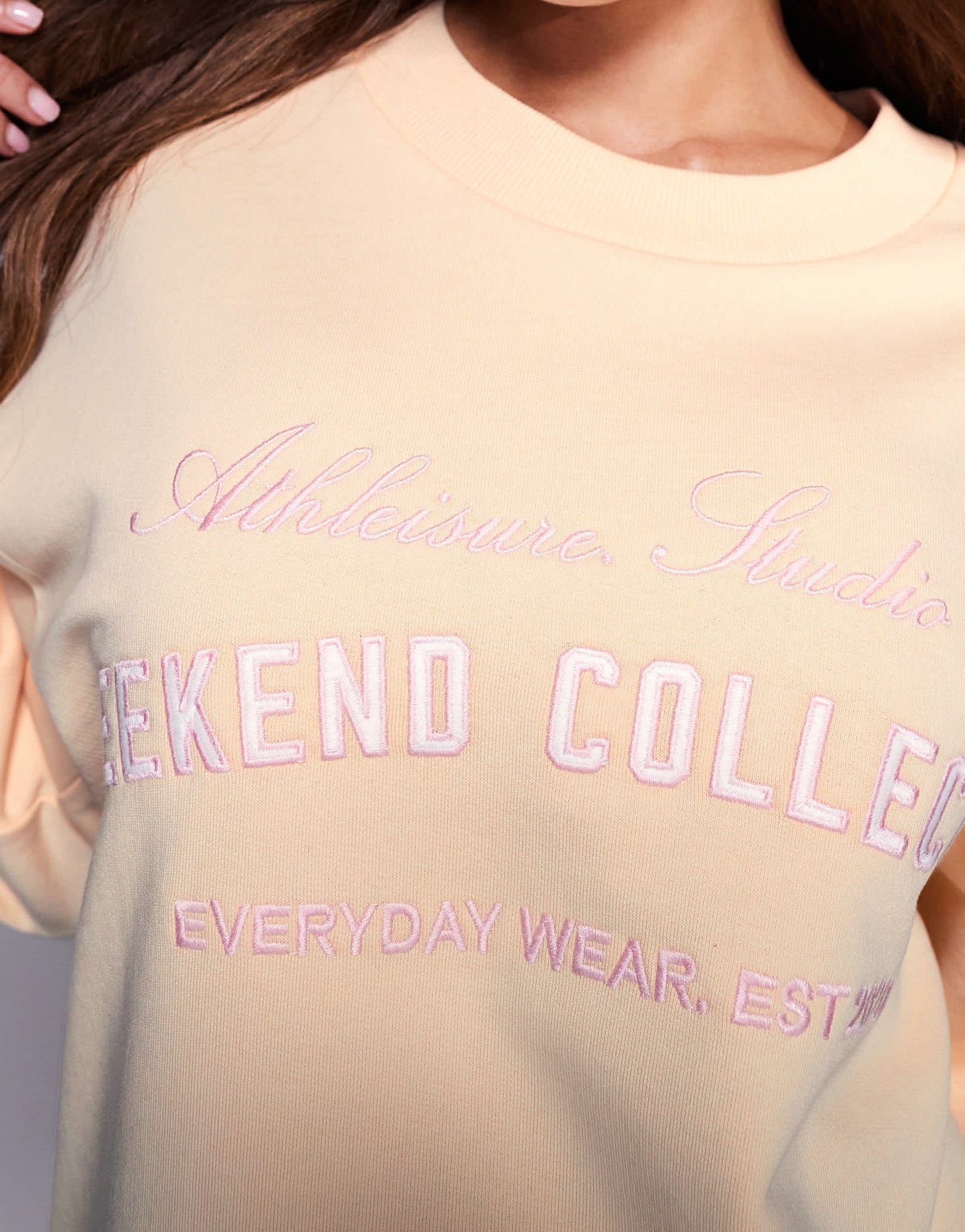 Weekend Collective sweatshirt with embroidered logo in buttermilk