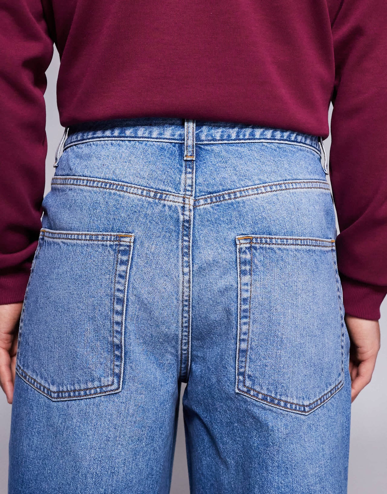 ASOS DESIGN loose jeans in mid wash blue